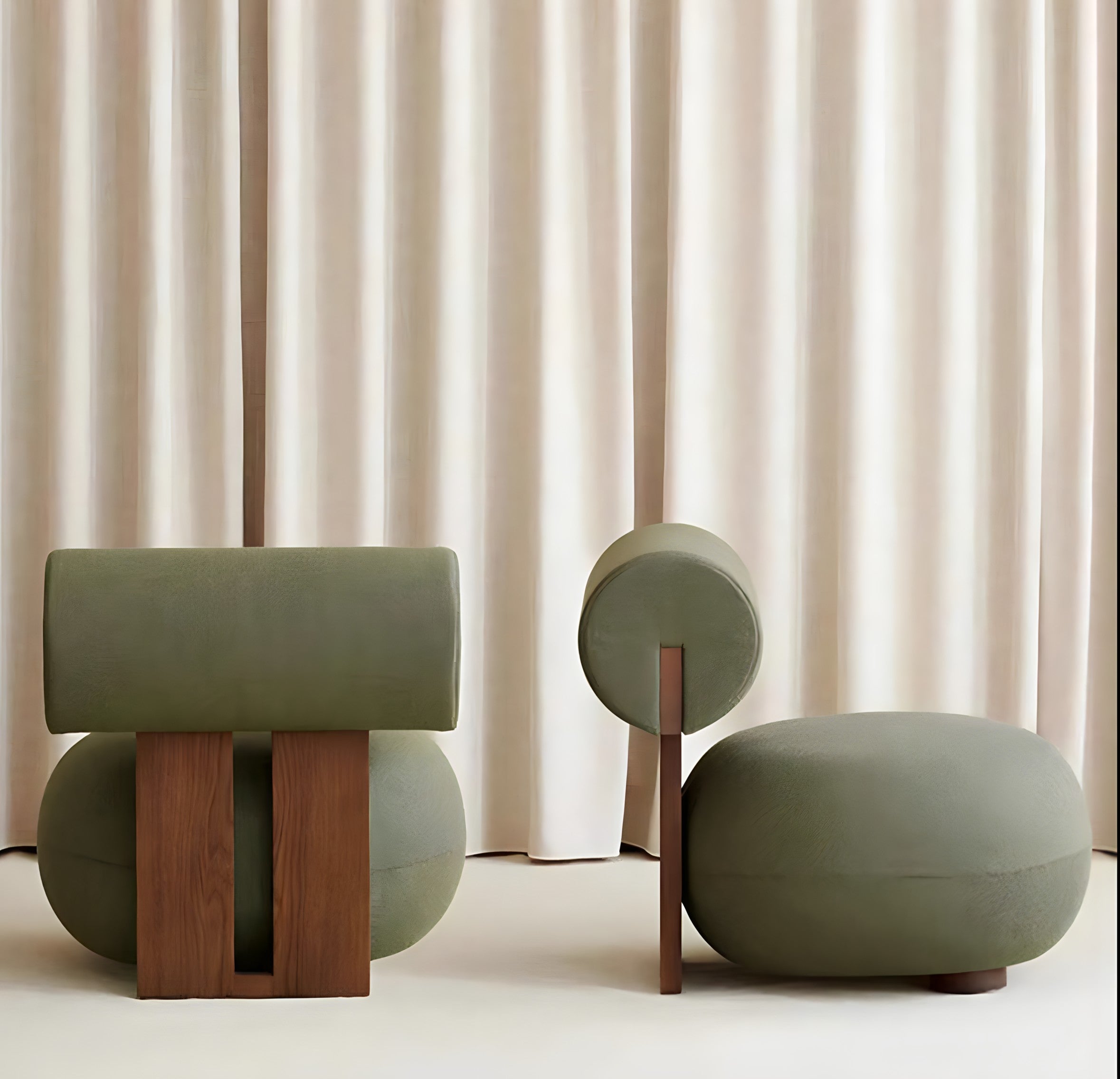 Chaise Yoshiko | Style japonais minimaliste luxe | Bois de frêne & velours