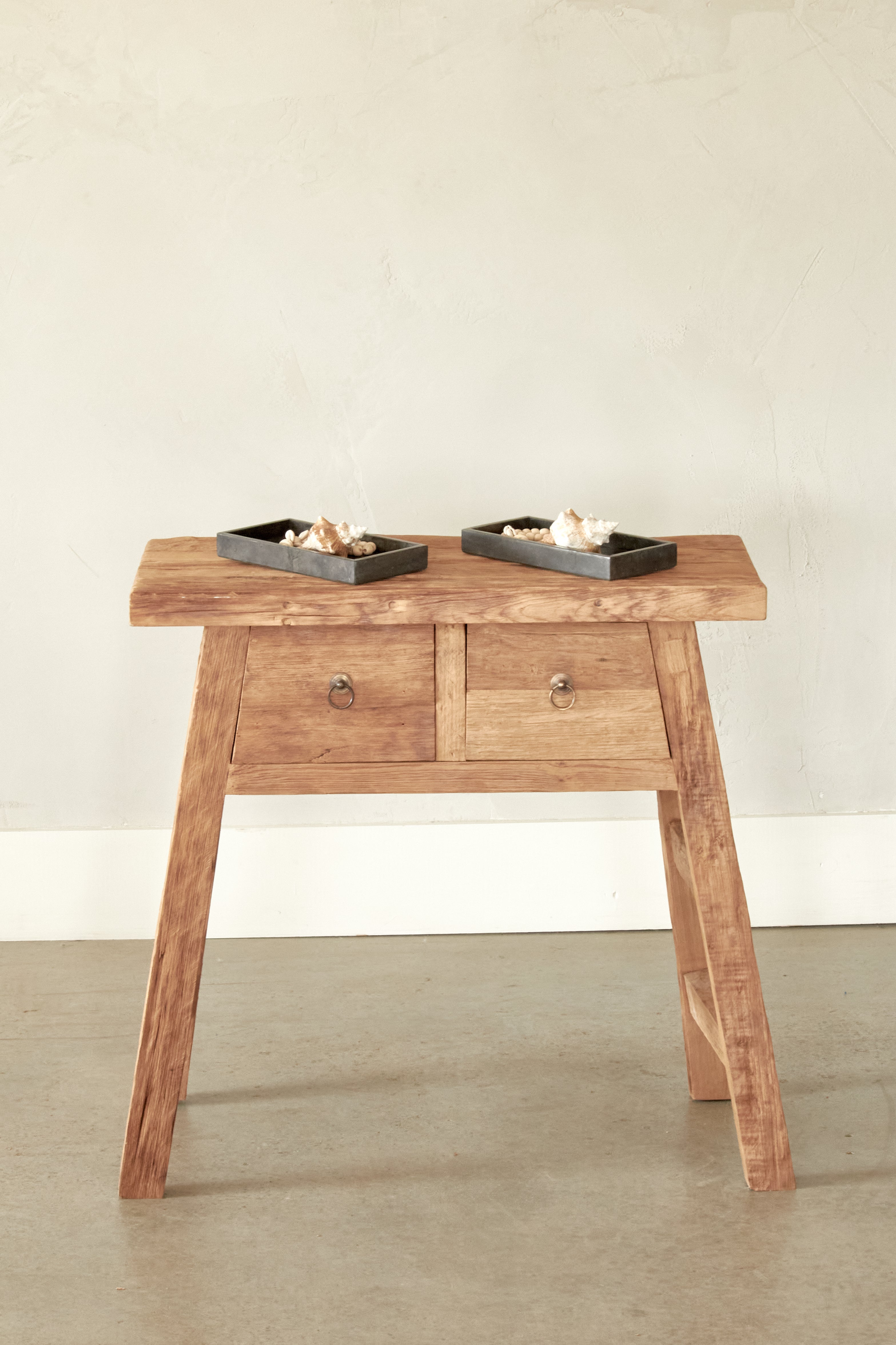 Console A frame en teck recyclé | 2 tiroirs