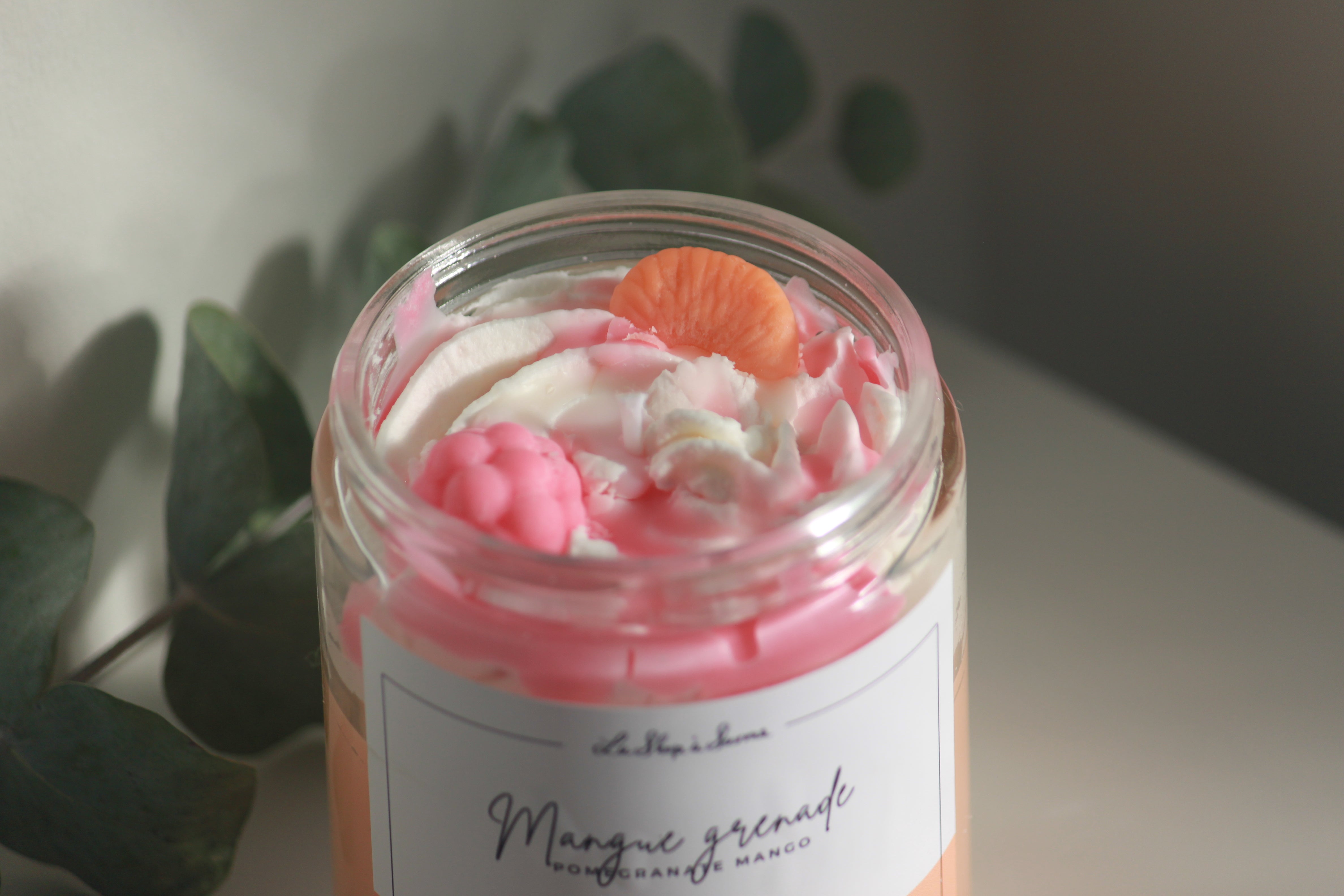 Chandelle de soya Mangue Grenade 16 oz | Fait à la main | La Shop à Savons