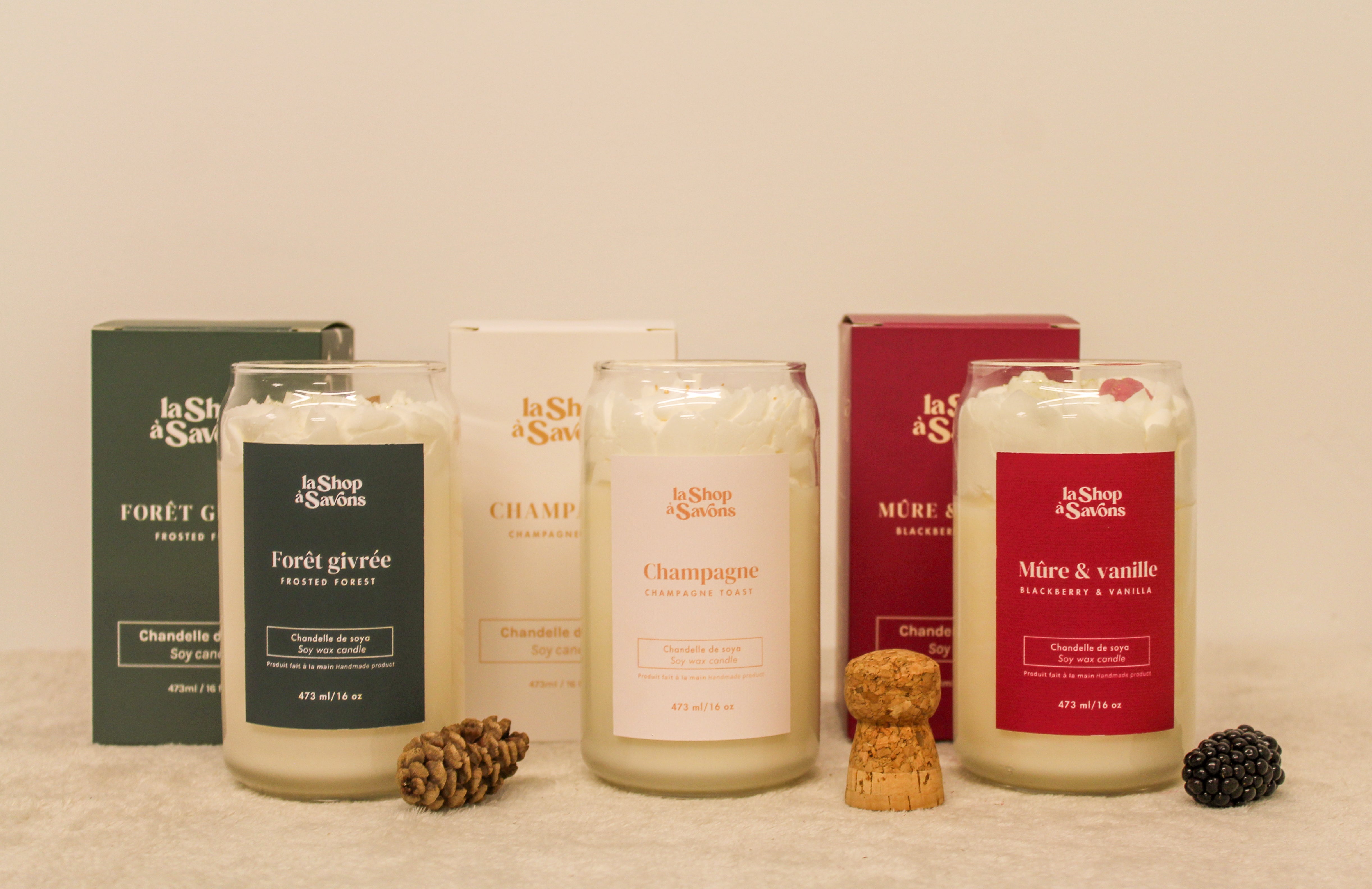 16 oz Blackberry & Vanilla Soy Candle | Handmade in Quebec | La Shop à Savons