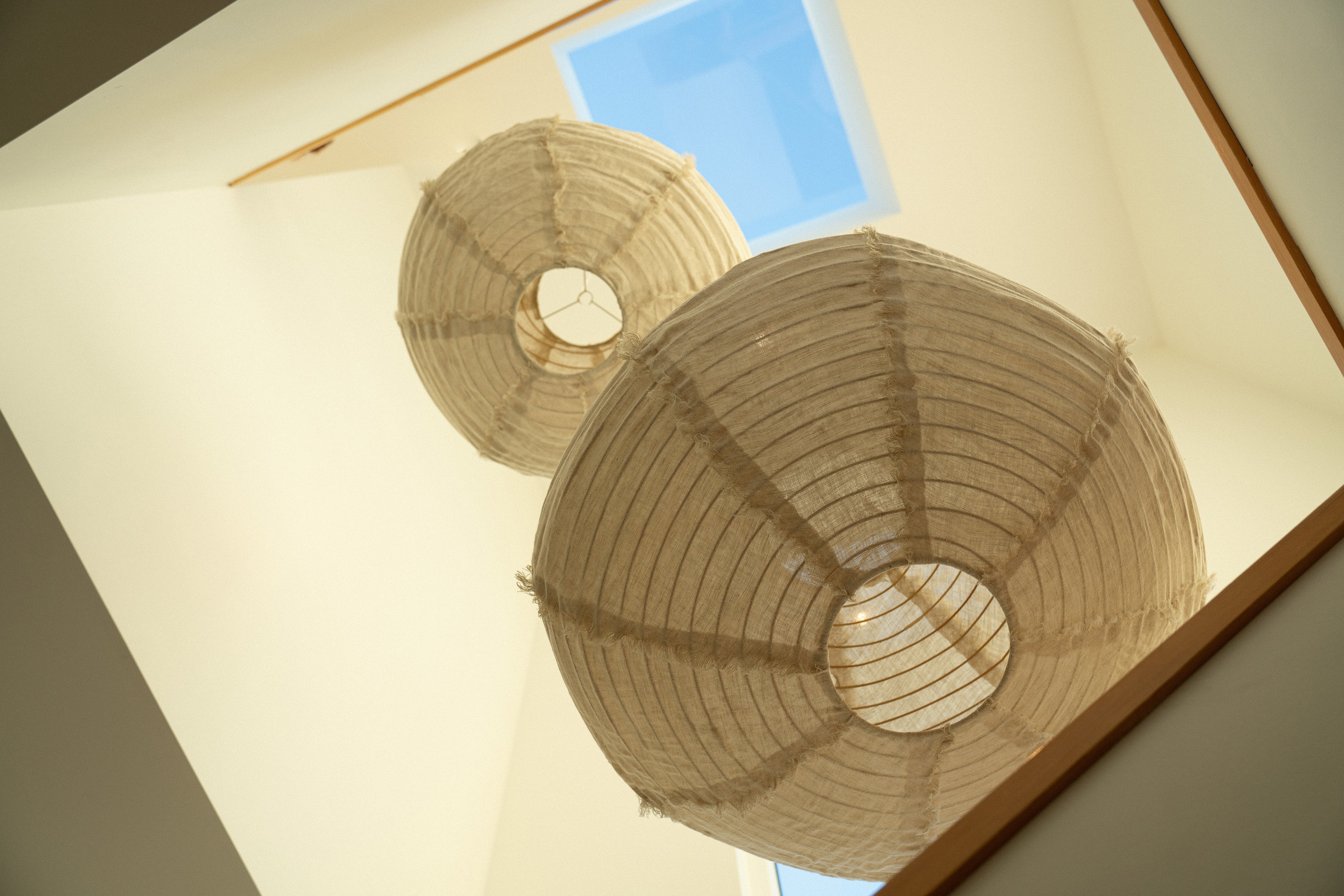 Abat-jour Lina en Lin Belge & Français Chambray | Grand Format | Élégance Naturelle