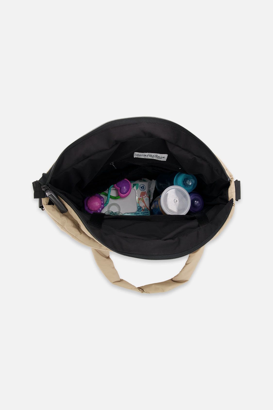 Sac à couches taupe avec matelas à langer inclus | Imperméable | Deux par Deux