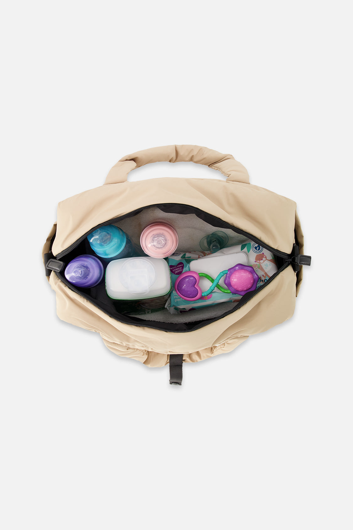 Sac à couches beige avec matelas à langer inclus | Imperméable | Deux par Deux