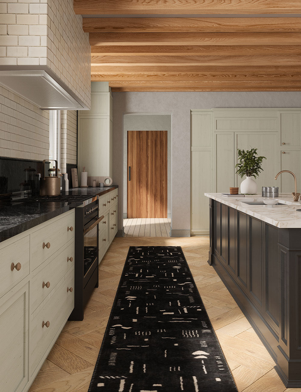 Tapis Jama Noir & Ivoire | Design Scandinave Moderne