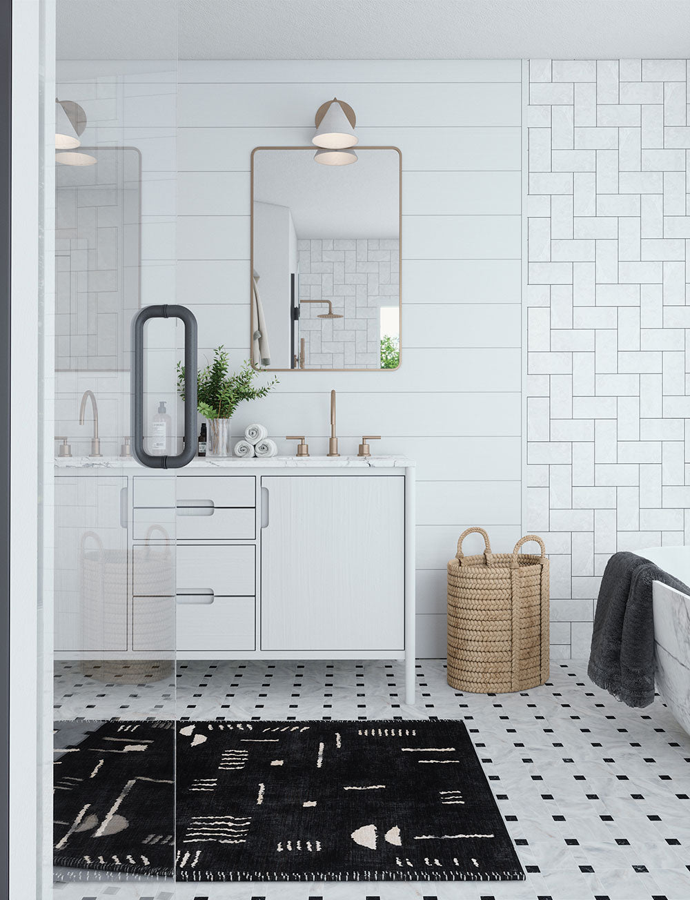 Tapis Jama Noir & Ivoire | Design Scandinave Moderne