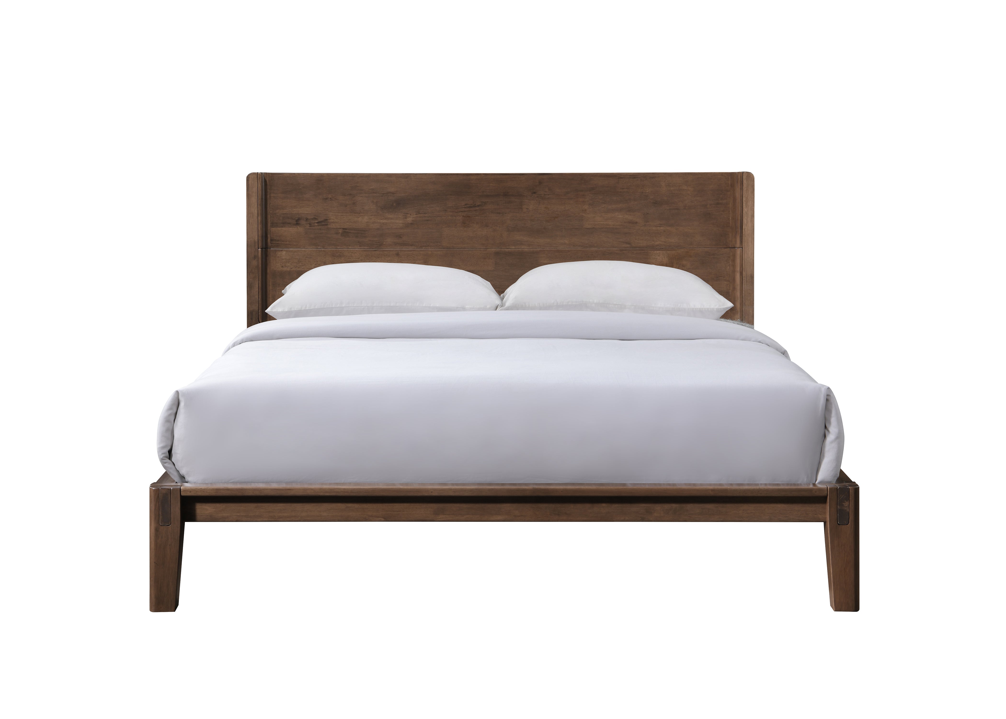 Lit double Luna en chêne massif | 152 × 97 × 216 cm | Noyer