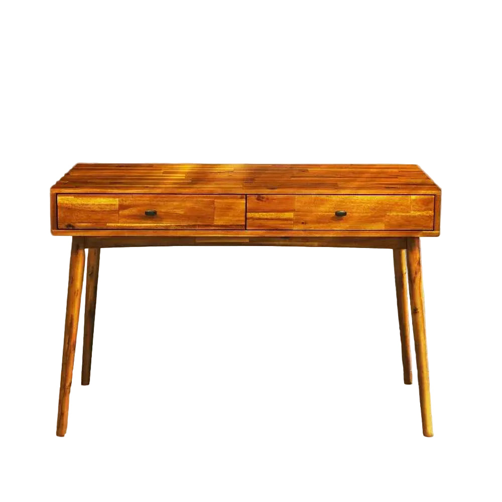 Bureau en bois massif Lagom | 122 cm | 2 tiroirs | FSC