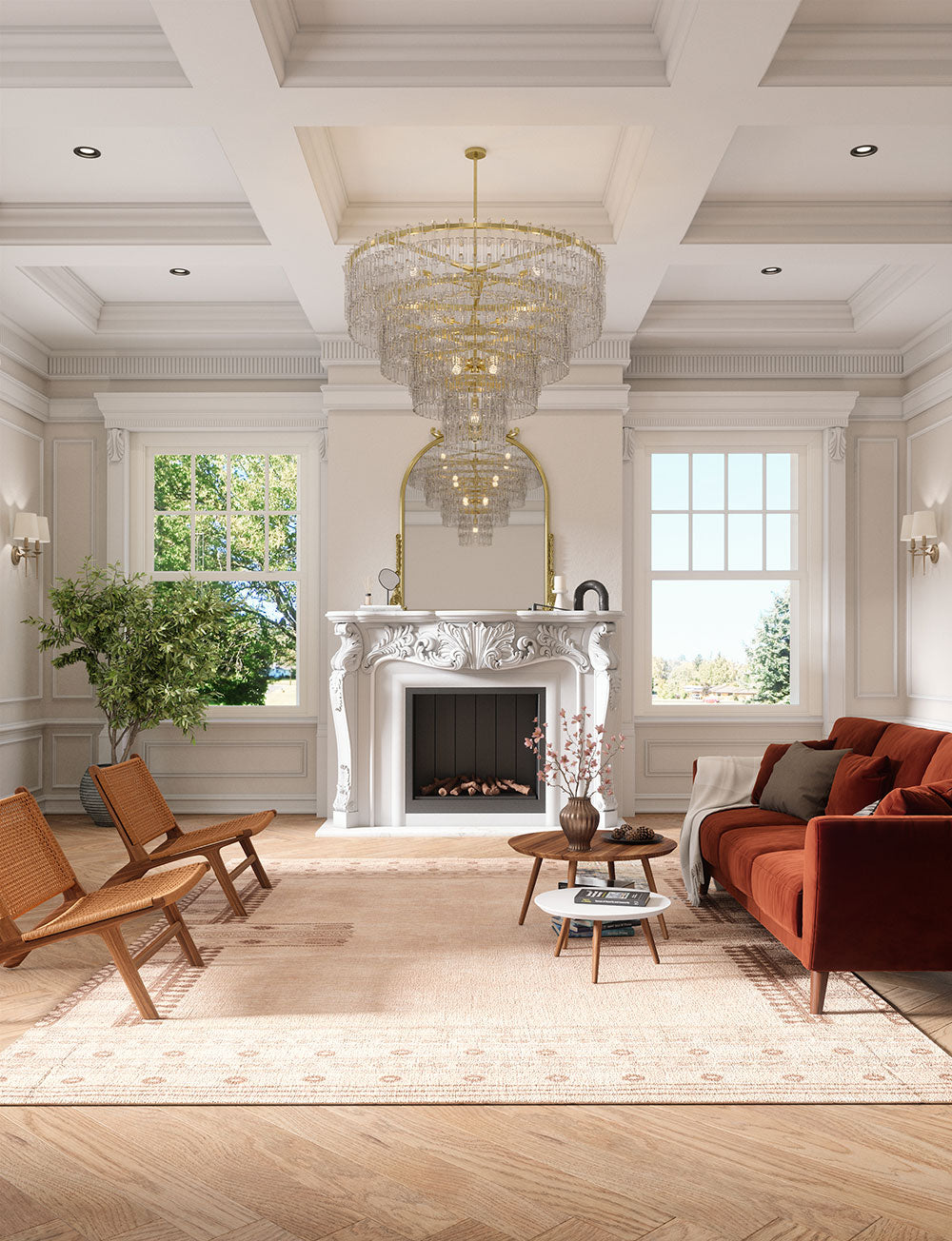 Tapis Mazela beige naturel & brun | Inspiration persane minimaliste