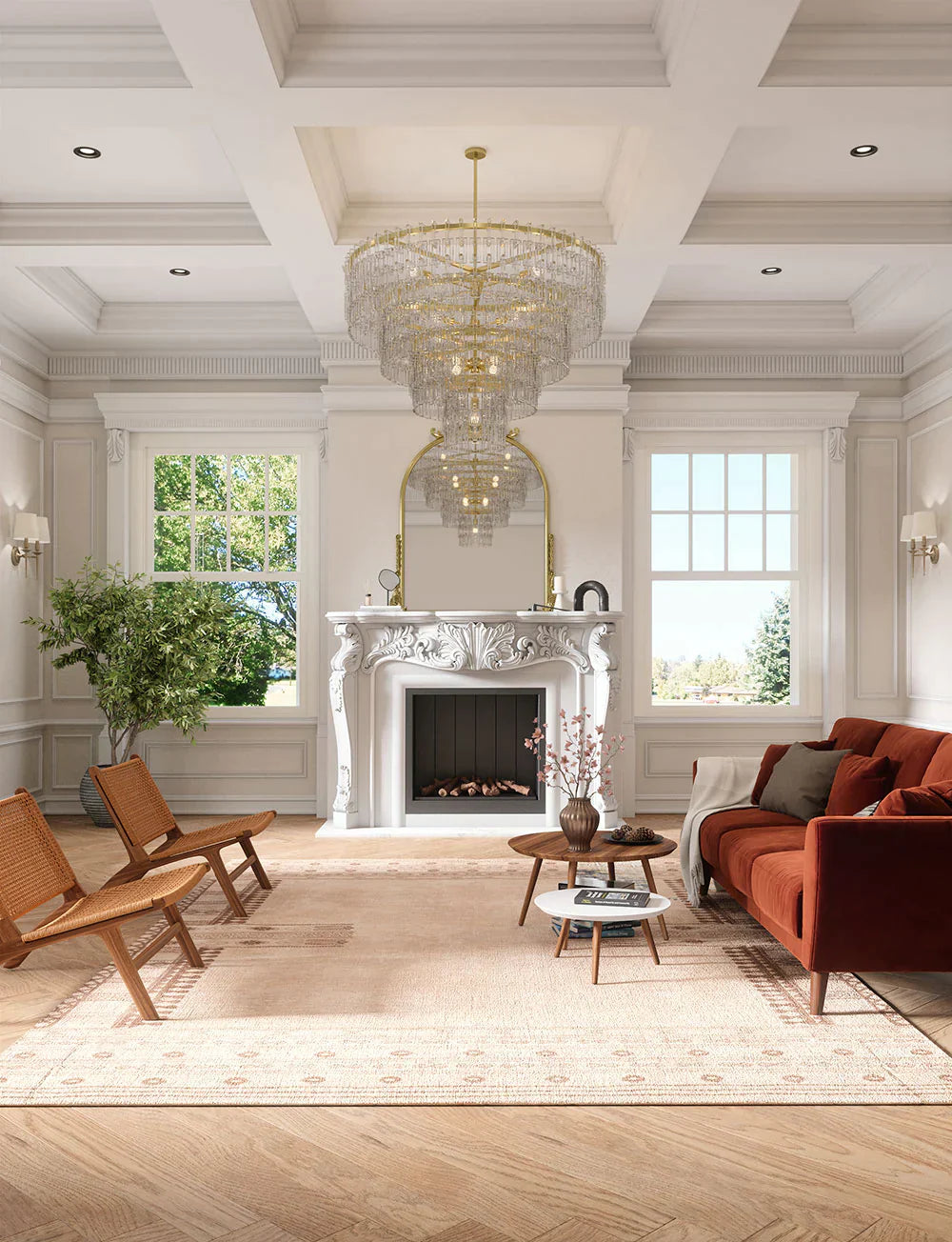 Tapis Mazela beige naturel & brun | Inspiration persane minimaliste