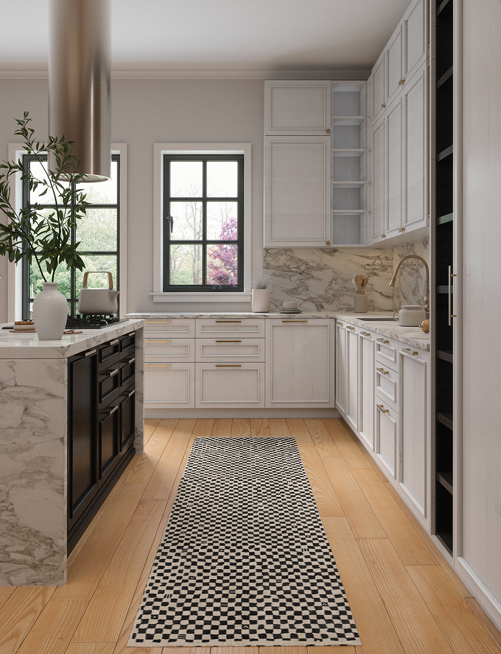 Tapis Metro – Carreaux Noir & Blanc