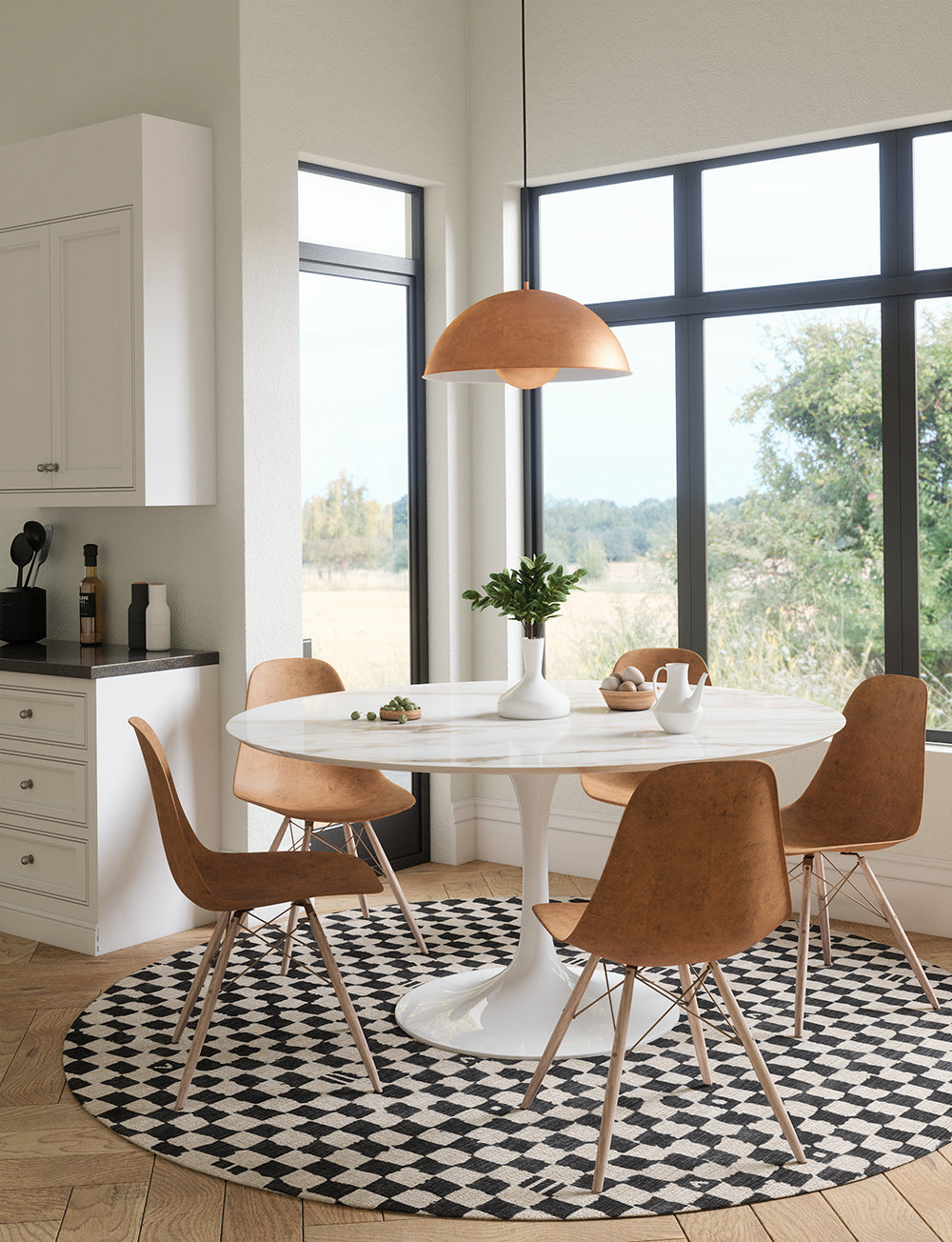 Tapis Metro – Carreaux Noir & Blanc