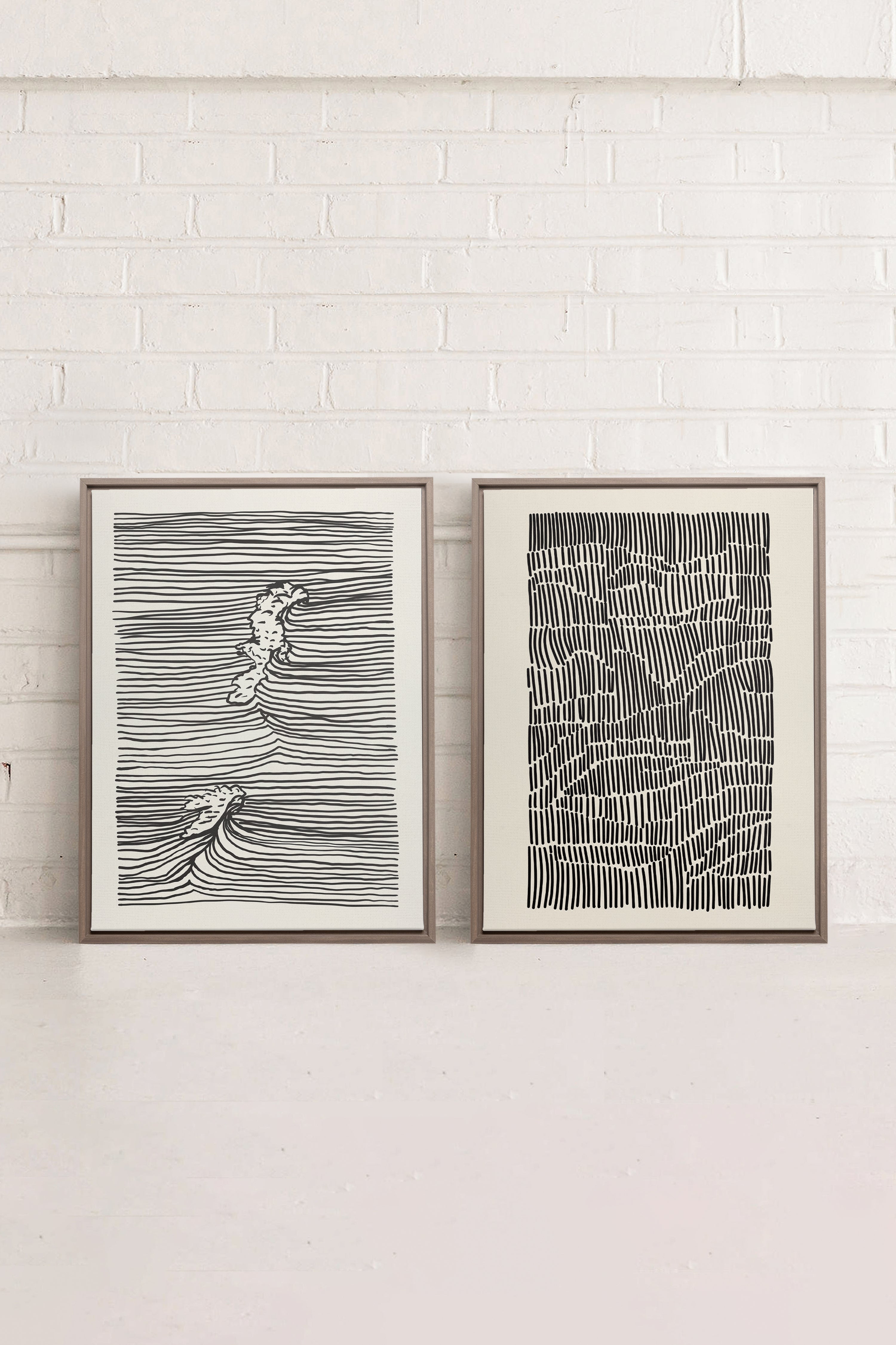 COMBINAISON WAVES LINES & ÉNIGME (2 toiles imprimées)