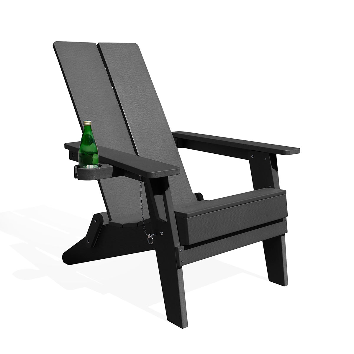 Outdoor Folding Adirondack Chair | Recycled Polymer | Built-in Cup Holder