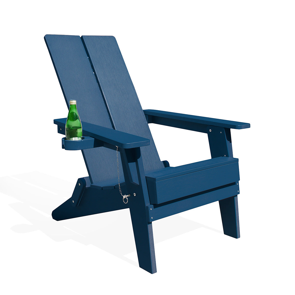 Outdoor Folding Adirondack Chair | Recycled Polymer | Built-in Cup Holder