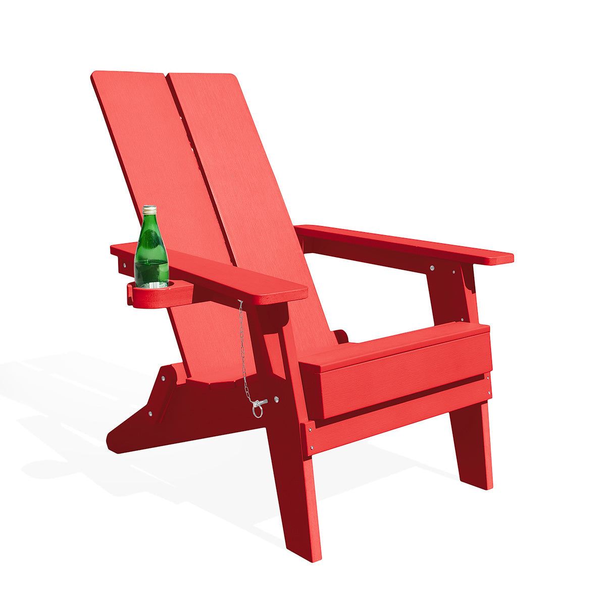 Outdoor Folding Adirondack Chair | Recycled Polymer | Built-in Cup Holder