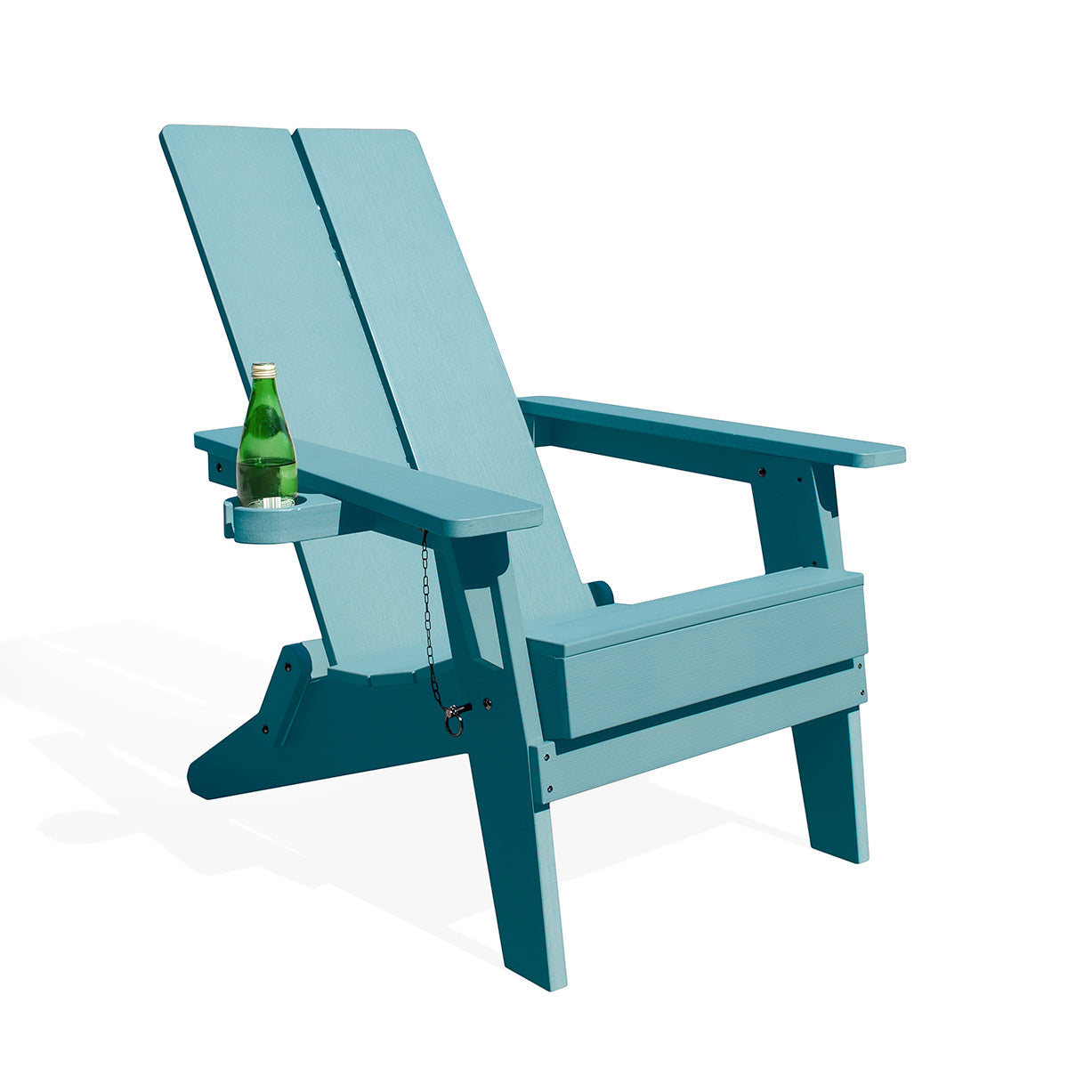 Outdoor Folding Adirondack Chair | Recycled Polymer | Built-in Cup Holder