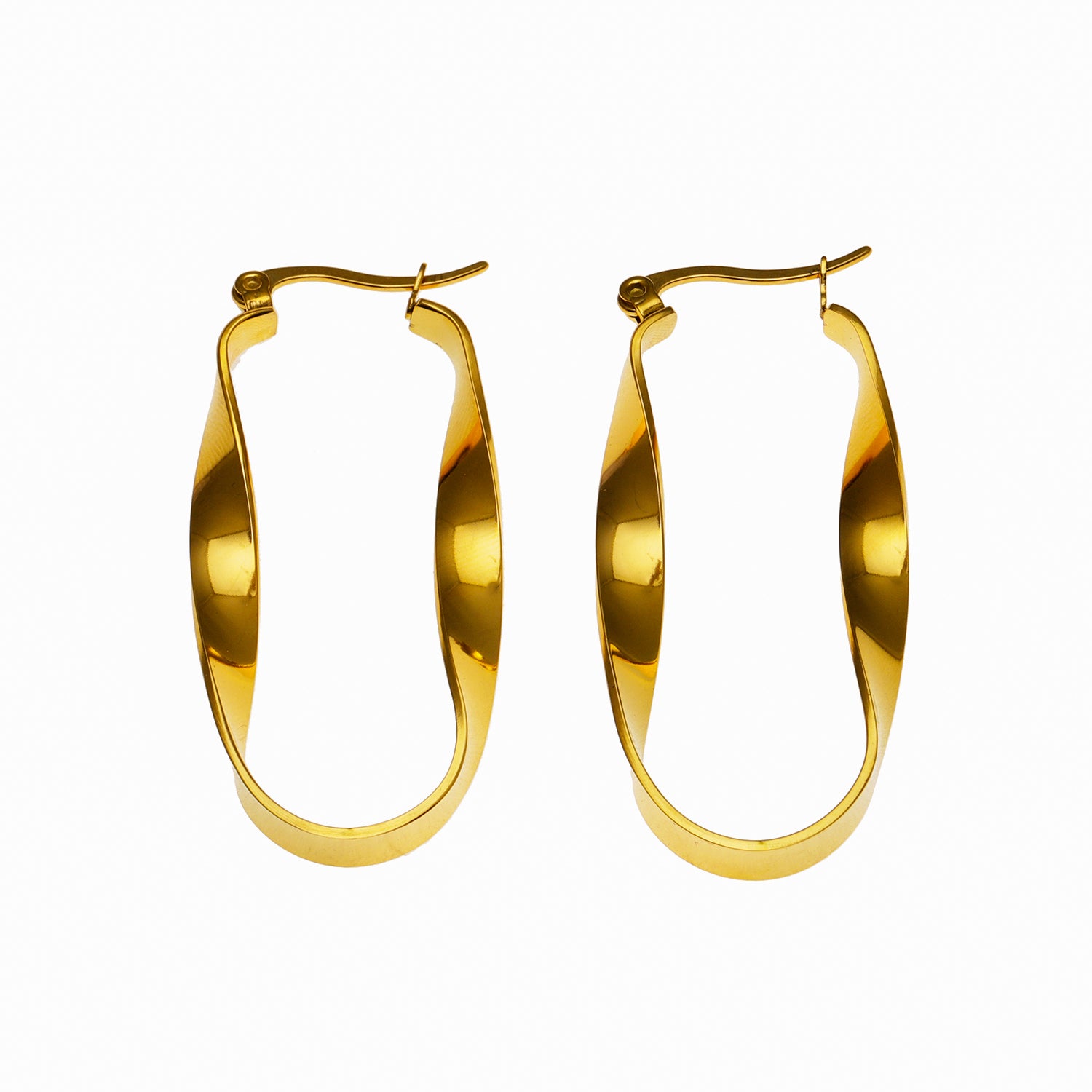 Boucles d'oreilles Gisela torsadées en or 18 carats