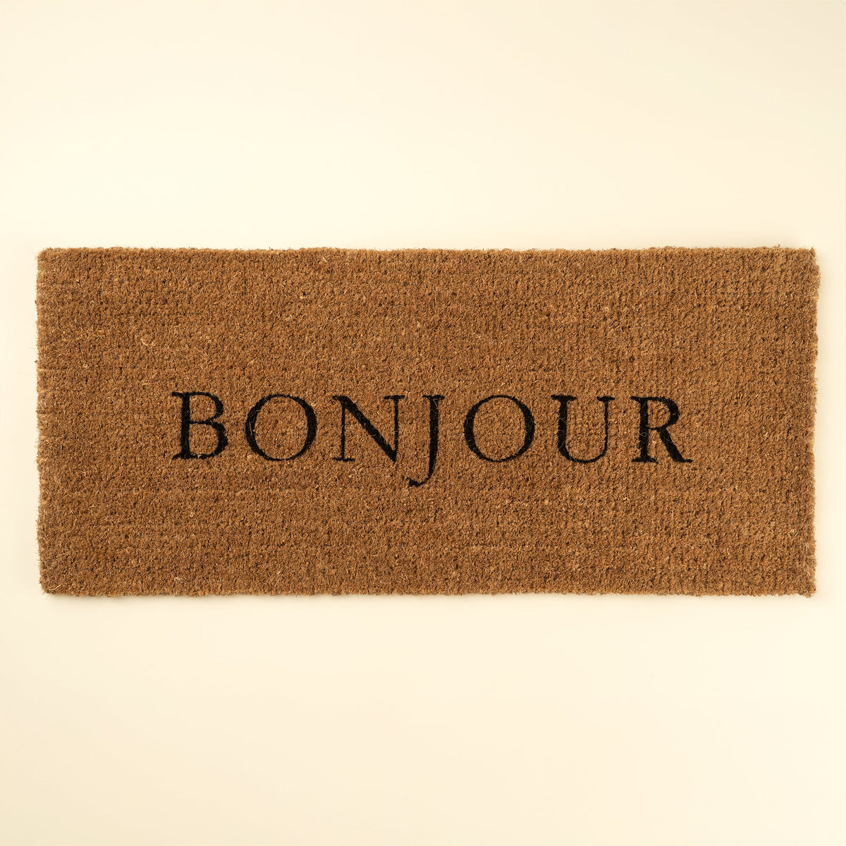 Paillasson « Bonjour » en fibre de coco naturelle, grand format