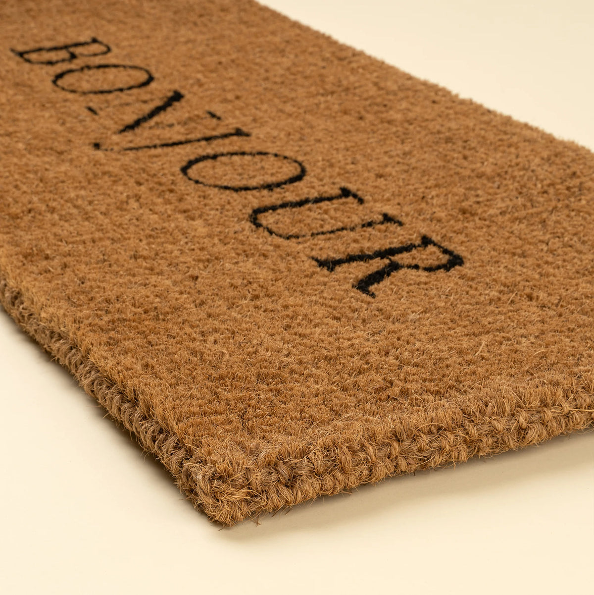 Paillasson « Bonjour » en fibre de coco naturelle, grand format