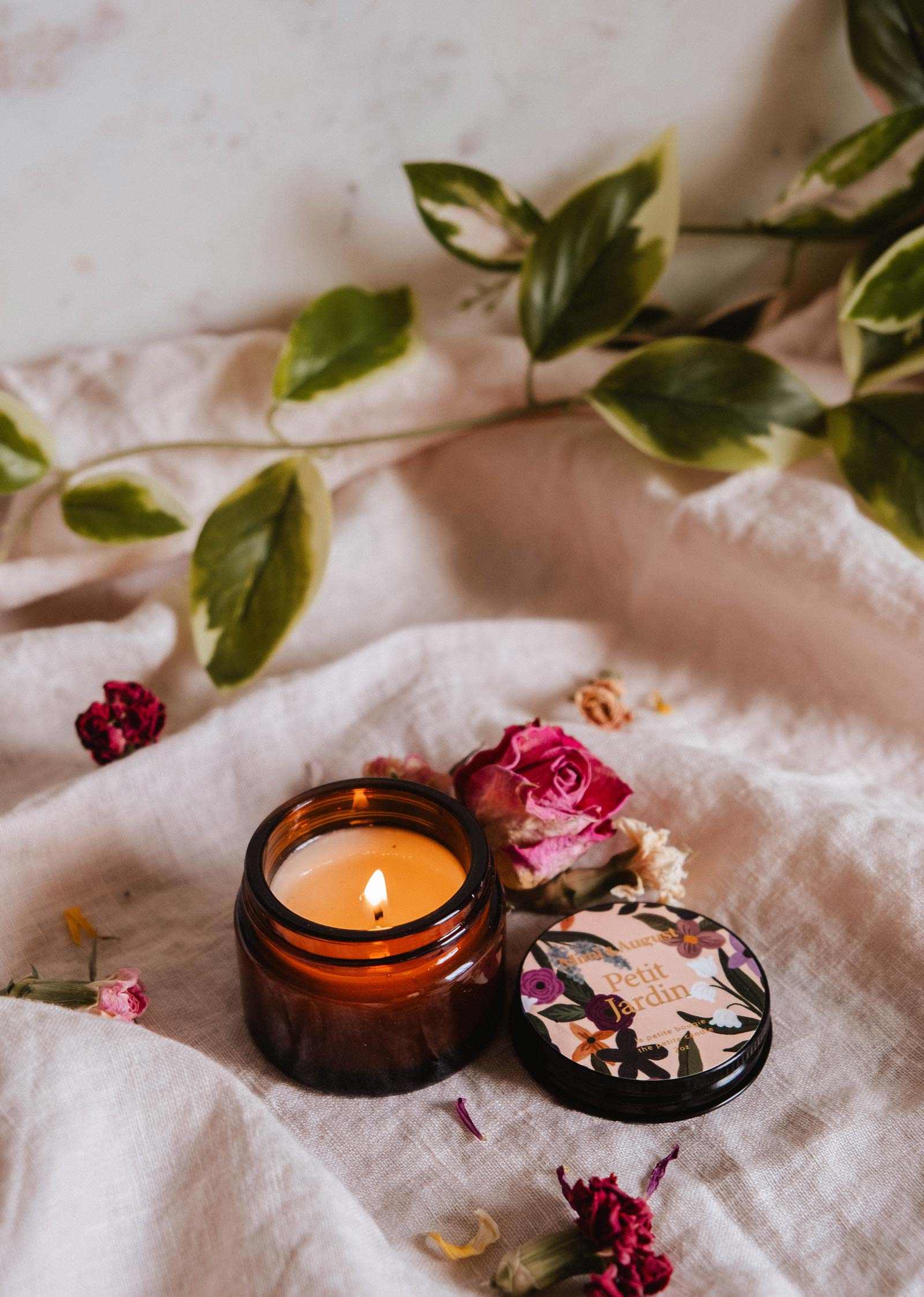 Reusable Soy Candle Little Garden | Citrus & Lily scent | 2 oz | Mimi & August
