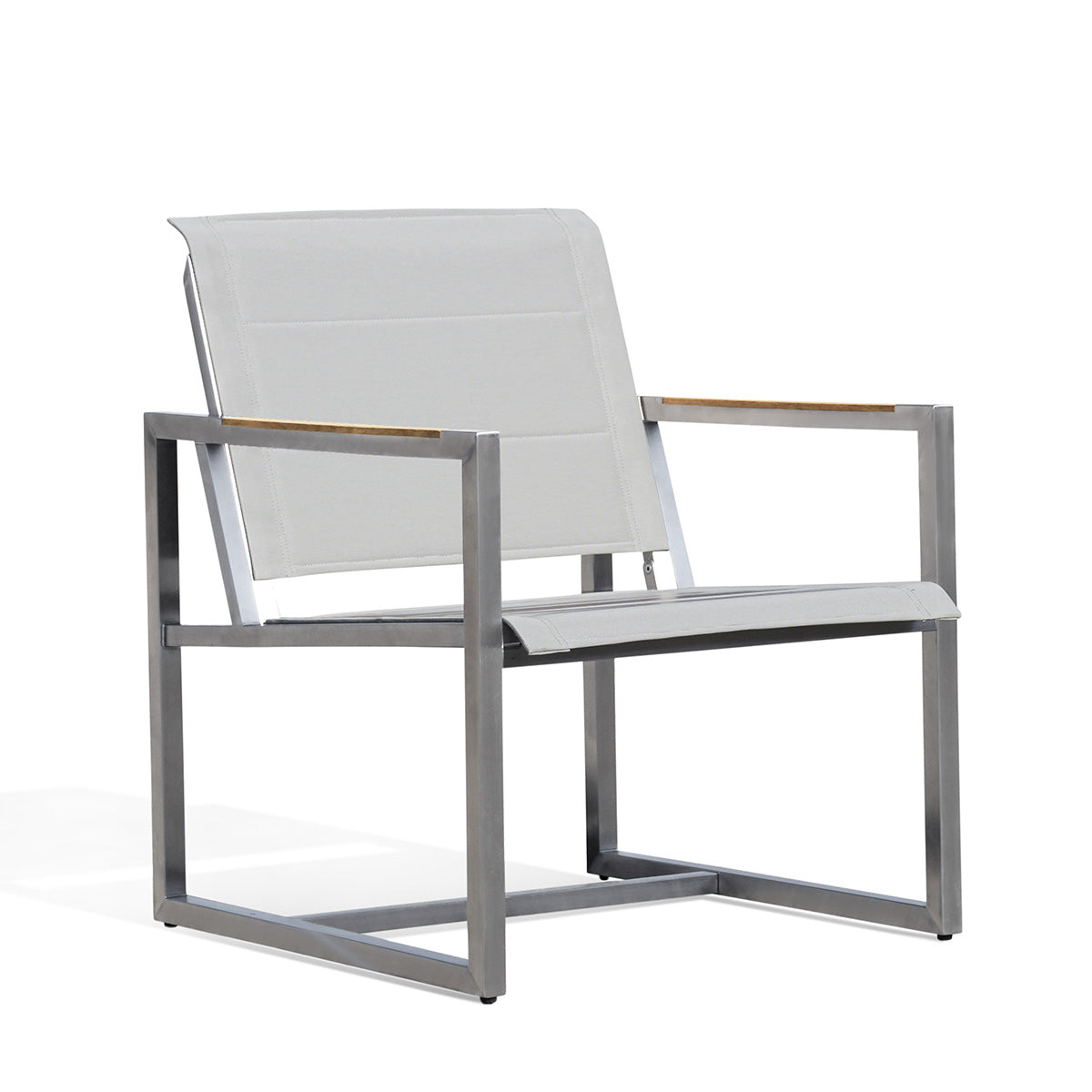 Outdoor Bistro Set 2 Pine Chairs | Stainless Steel & Teak | Sling Seat