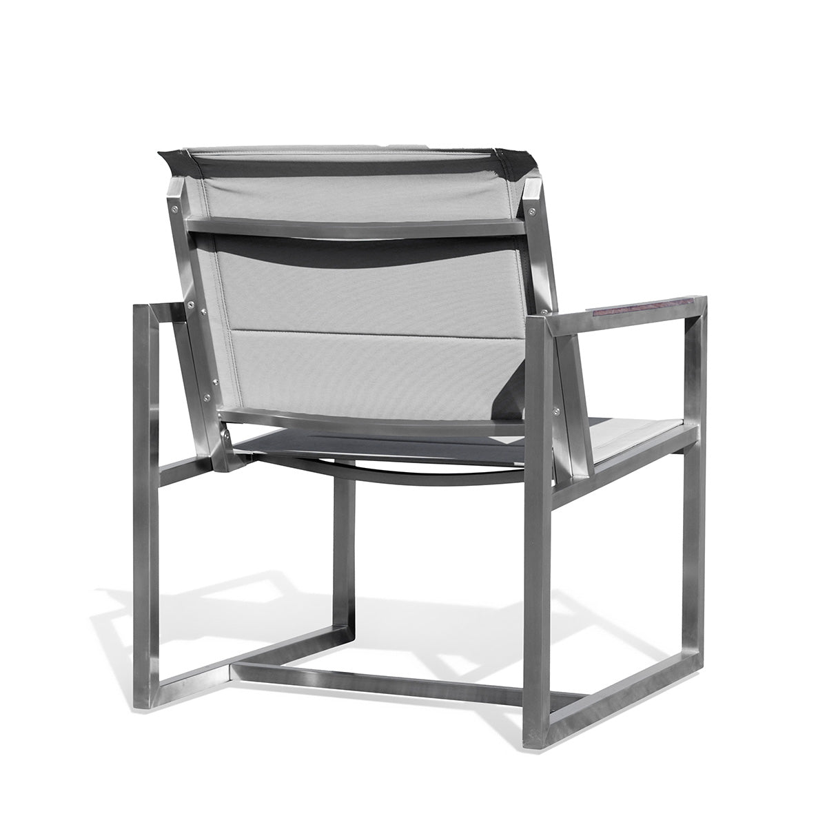 Outdoor Bistro Set 2 Pine Chairs | Stainless Steel & Teak | Sling Seat
