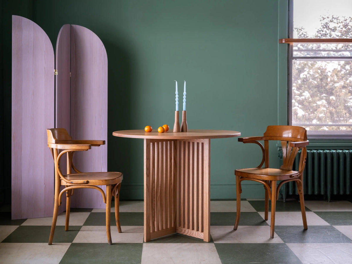 Table à dîner ronde ROBIE | Bois massif | Fait à la main au Québec