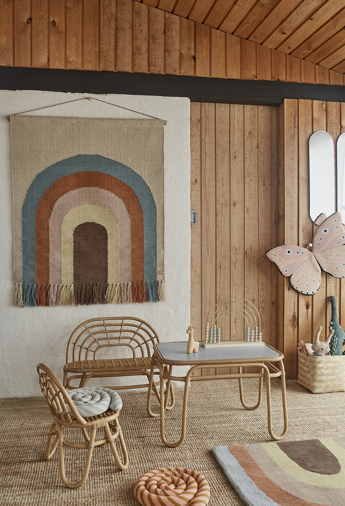 Chaise Rainbow Mini | Rotin naturel | Mobilier enfant rétro