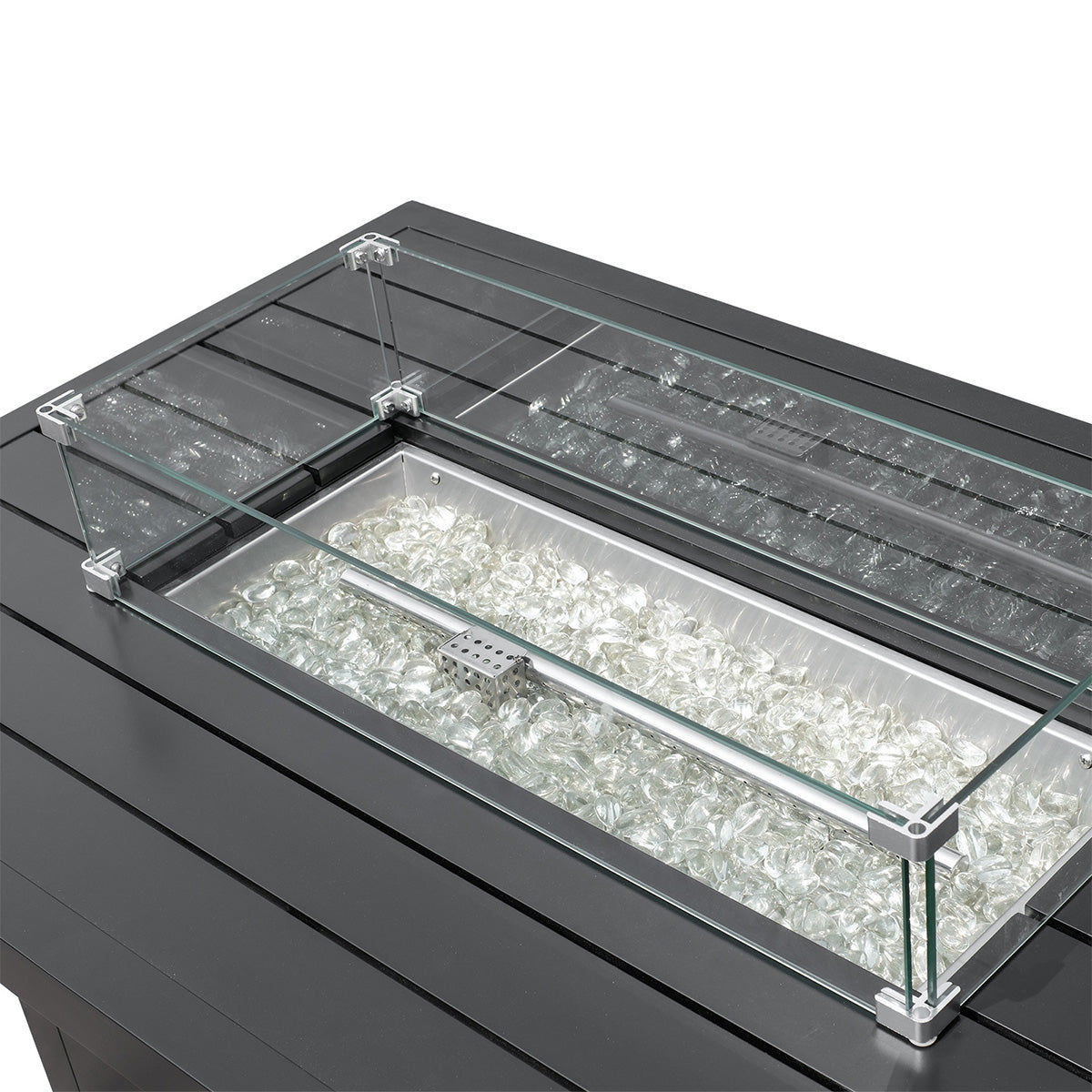 48 in. Rectangular Propane Outdoor Fire Pit Table | Powder-Coated Aluminum | 50,000 BTU