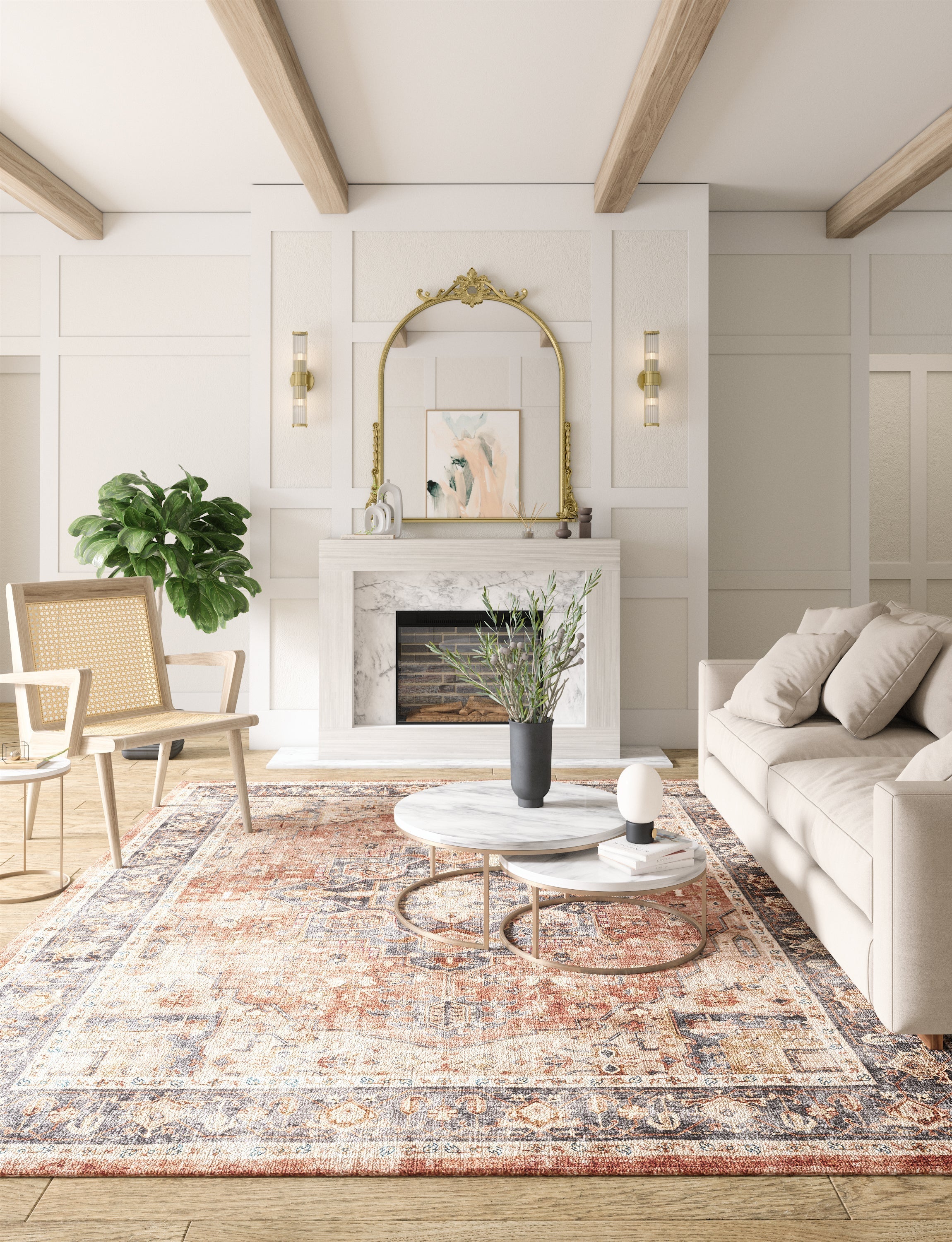 Tapis Riverra – Terracotta Noir