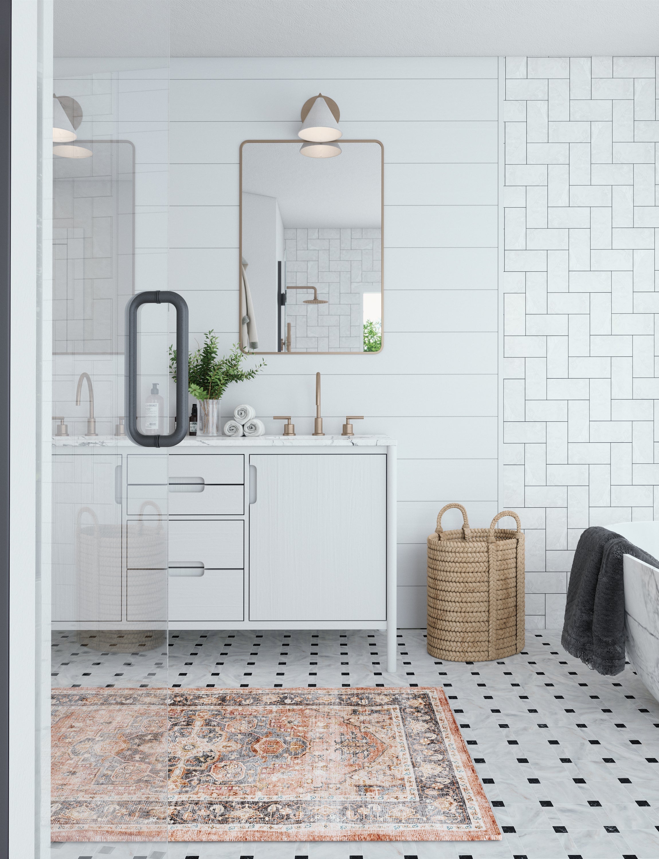 Tapis Riverra – Terracotta Noir