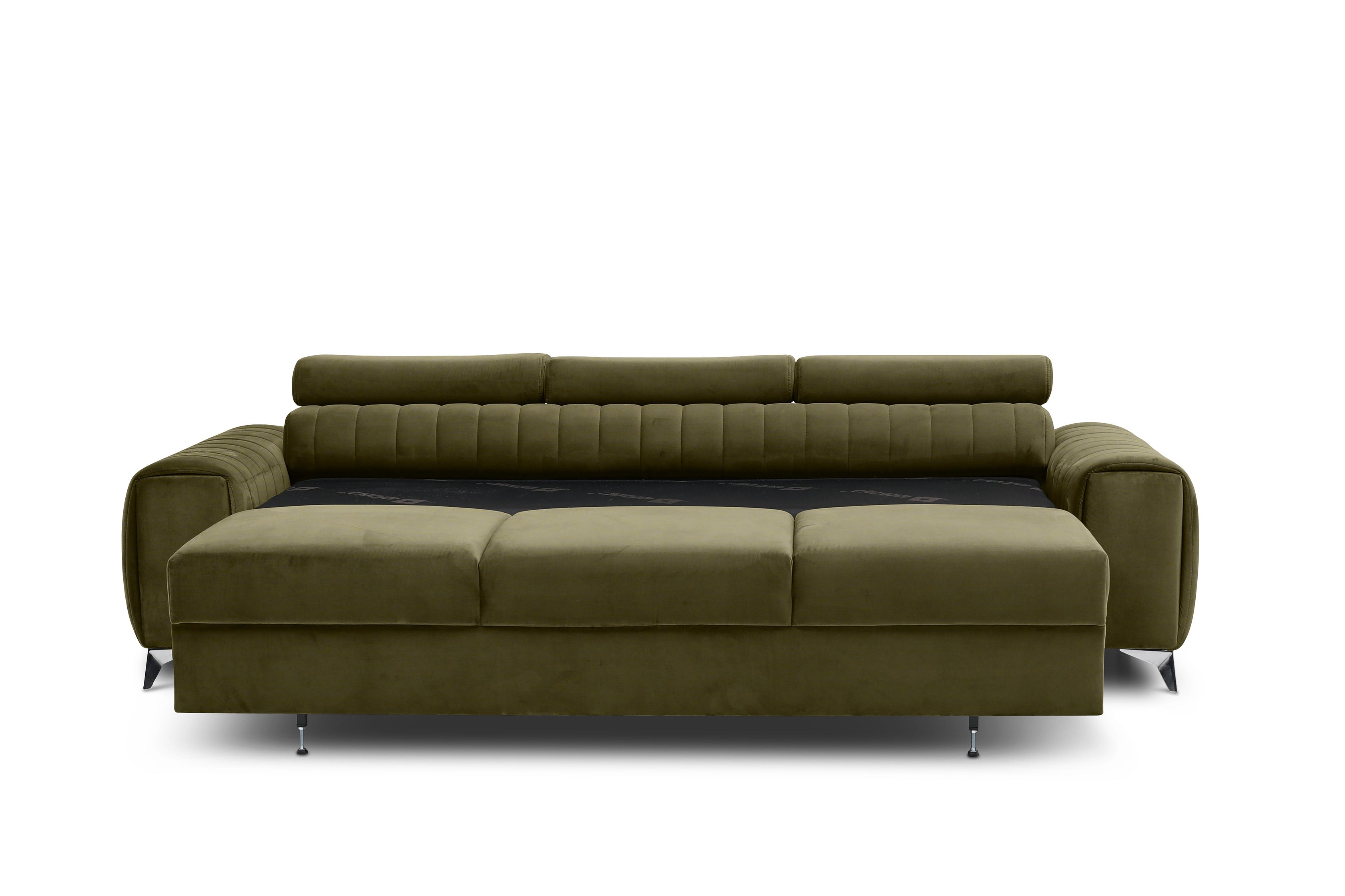 Canapé 3 places convertible Laurence en velours| Olive Green
