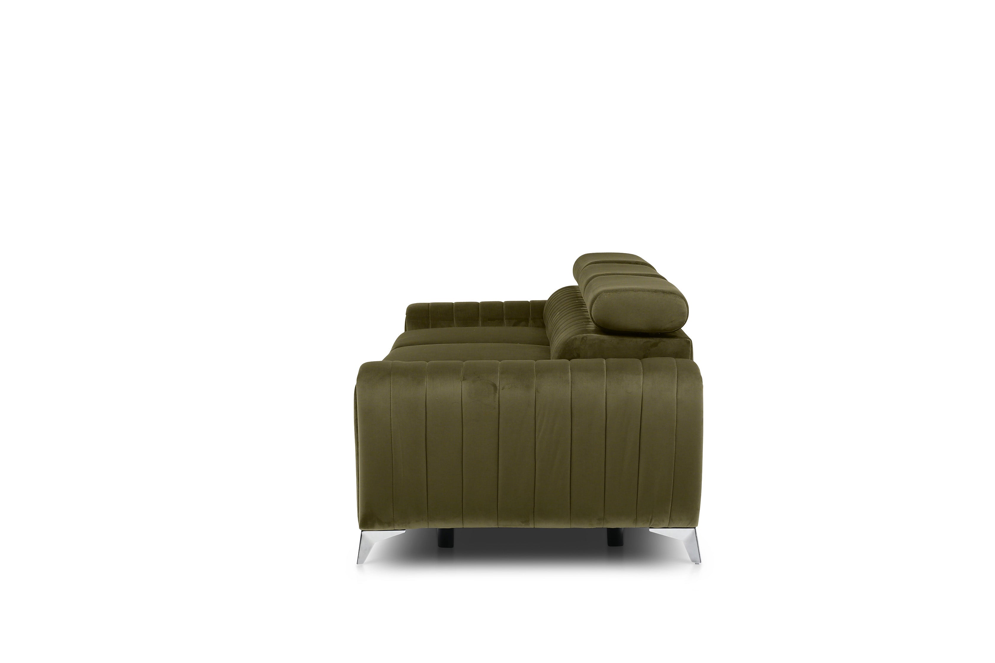 Canapé 3 places convertible Laurence en velours| Olive Green