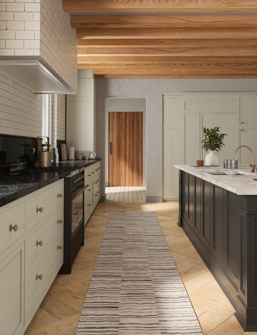 Tapis Sahara Ivoire & Gris | Motif Marocain