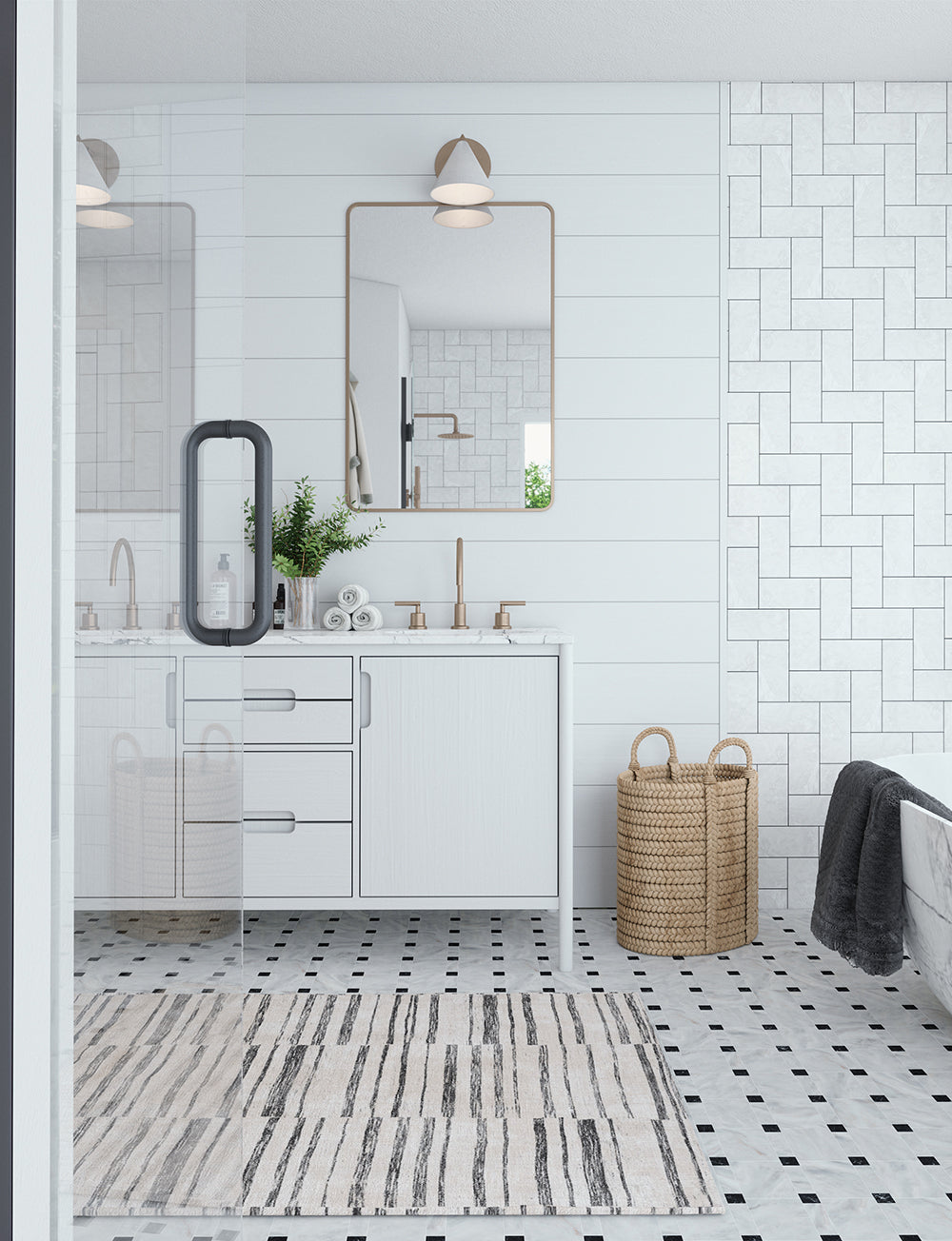 Tapis Sahara Ivoire & Gris | Motif Marocain