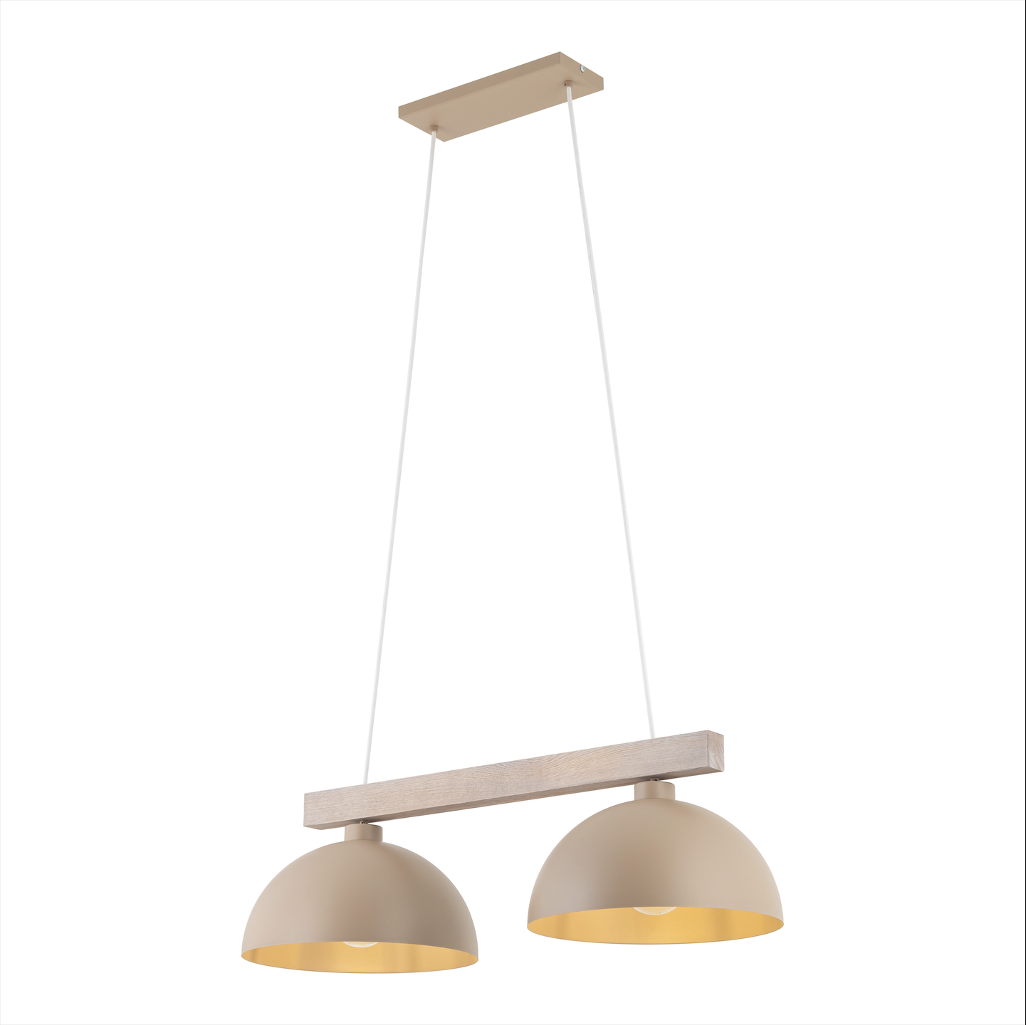 Lampe Suspendue Scandinave OSLO Beige | Suspension Design Industriel en Bois et Métal