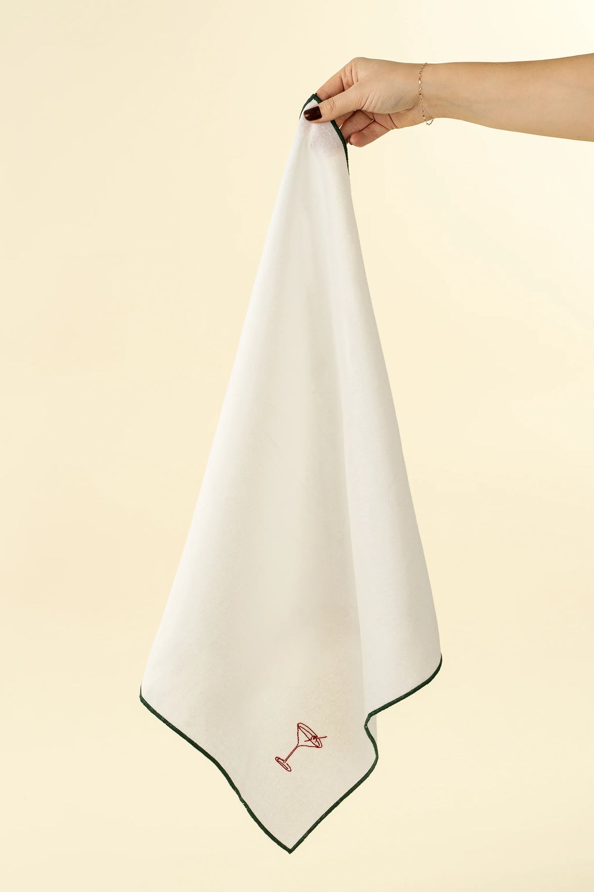 Serviettes de table brodées Holiday Toast | Ensemble de 4