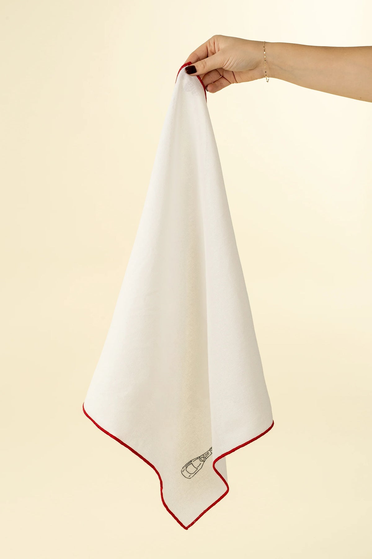 Serviettes de table brodées Holiday Toast | Ensemble de 4