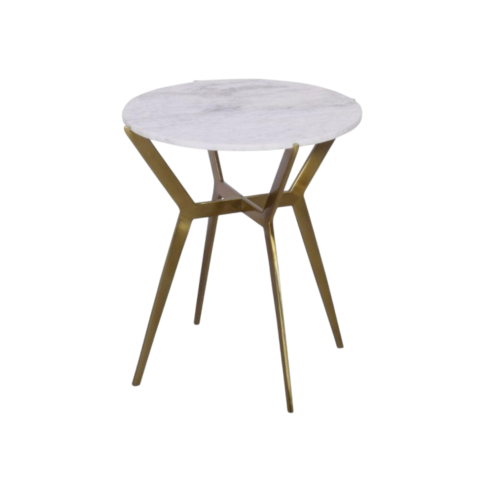 Table d’appoint ronde Sevi en Marbre | Pieds en Aluminium