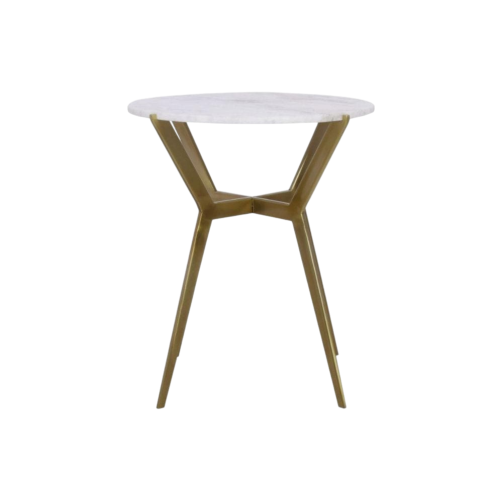 Table d’appoint ronde Sevi en Marbre | Pieds en Aluminium