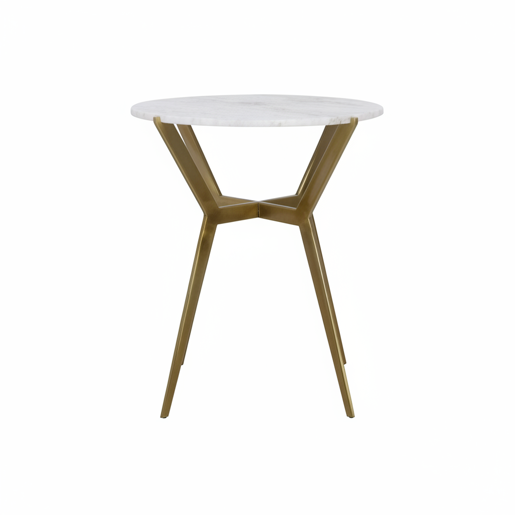 Table d’appoint ronde Sevi en Marbre | Pieds en Aluminium