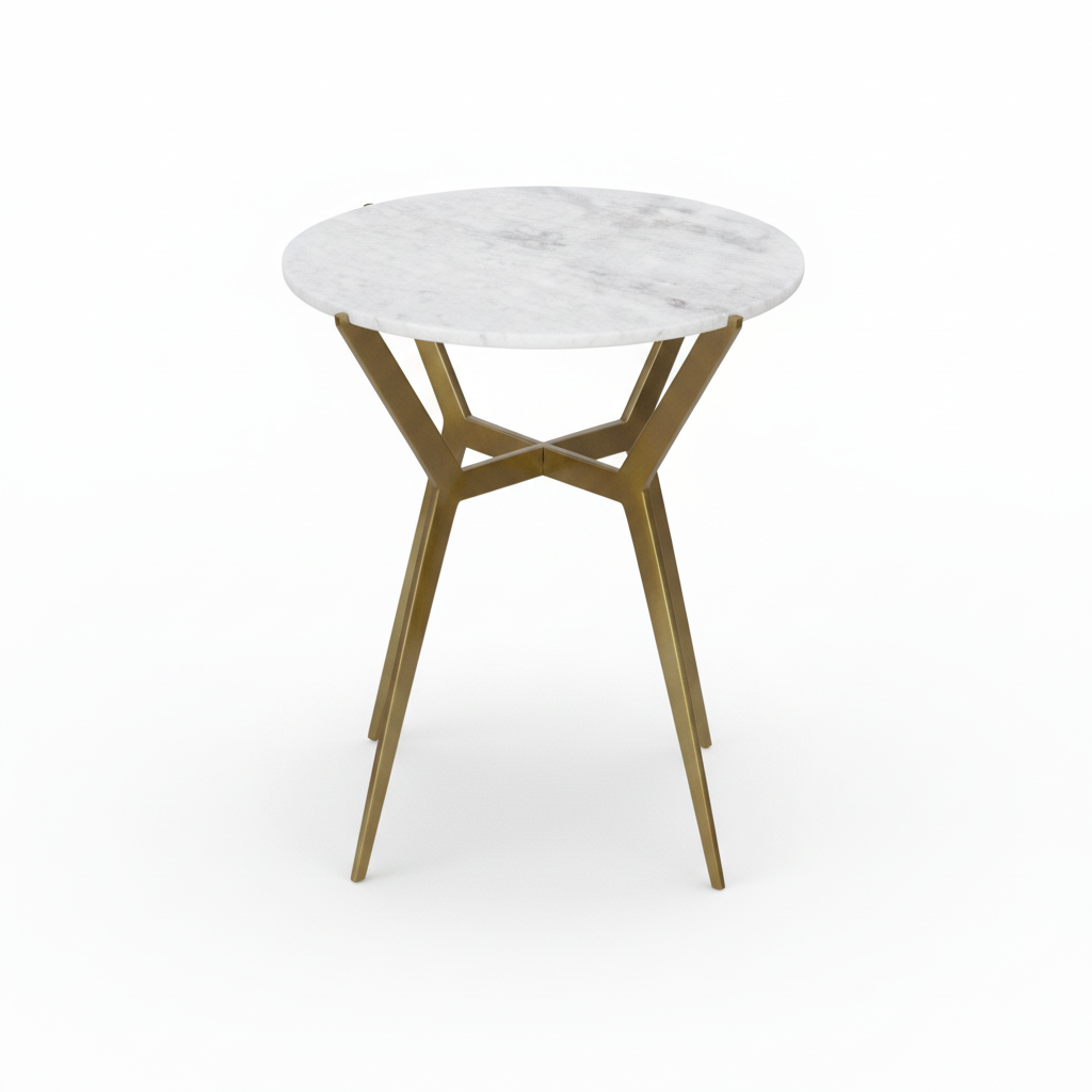 Table d’appoint ronde Sevi en Marbre | Pieds en Aluminium