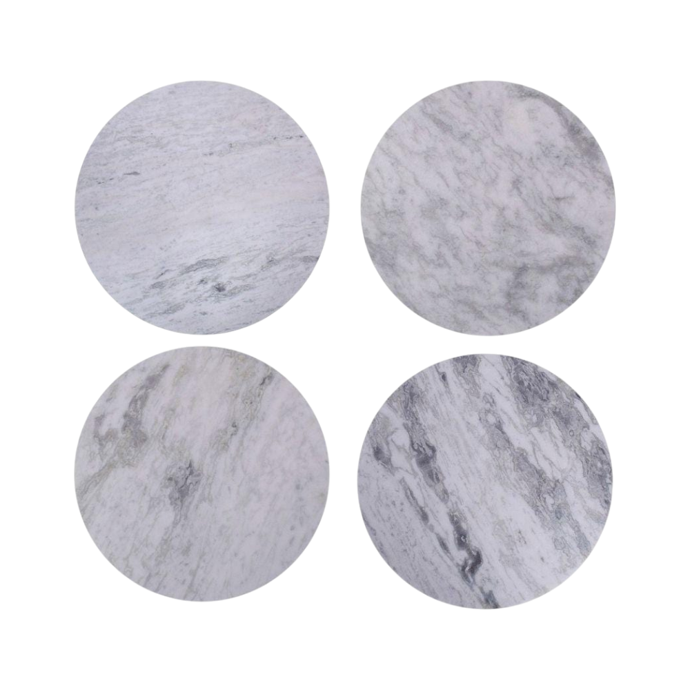 Table d’appoint ronde Sevi en Marbre | Pieds en Aluminium