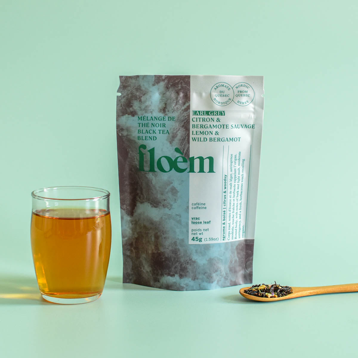 Thé noir Earl Grey en vrac au citron et bergamote sauvage Floèm, infusion aux notes d’agrumes et de forêt.
