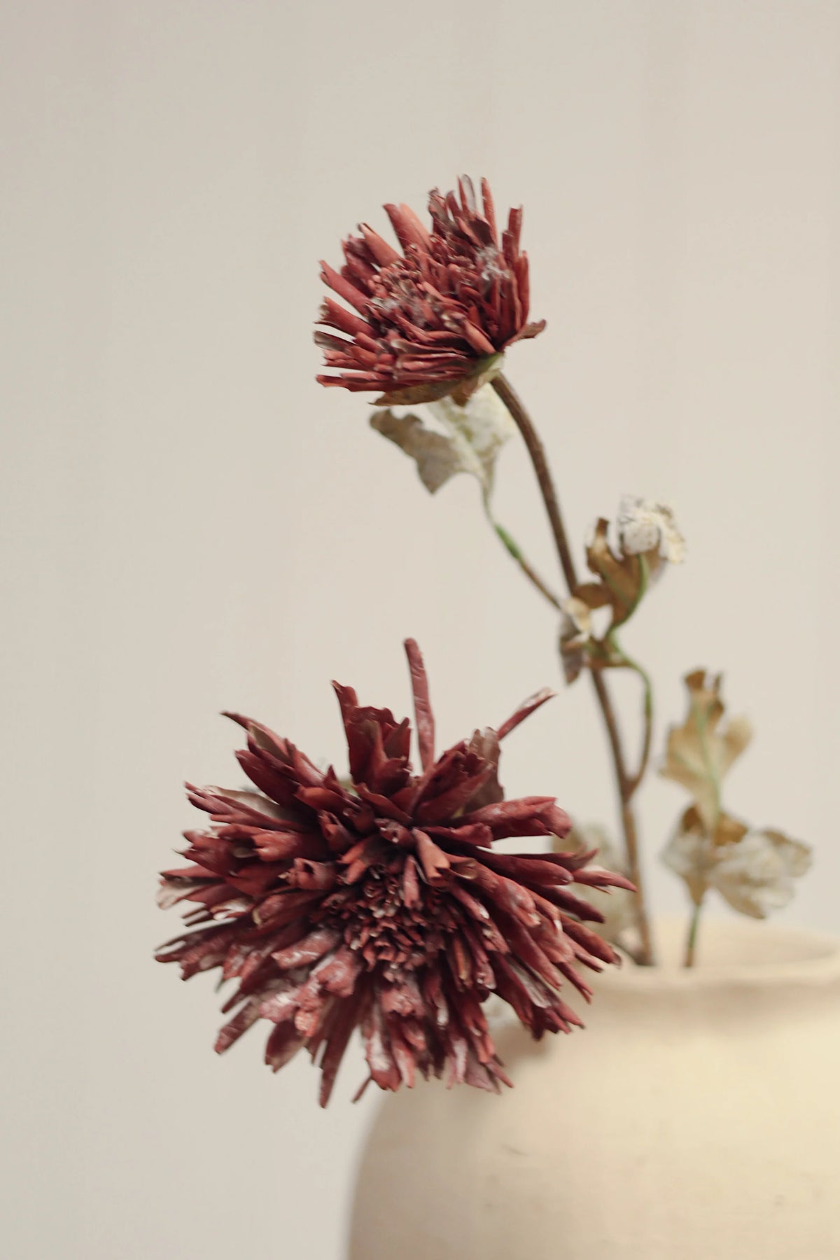 Tige de dahlia artificiel bordeaux | Effet réaliste | Fleurs décoratives