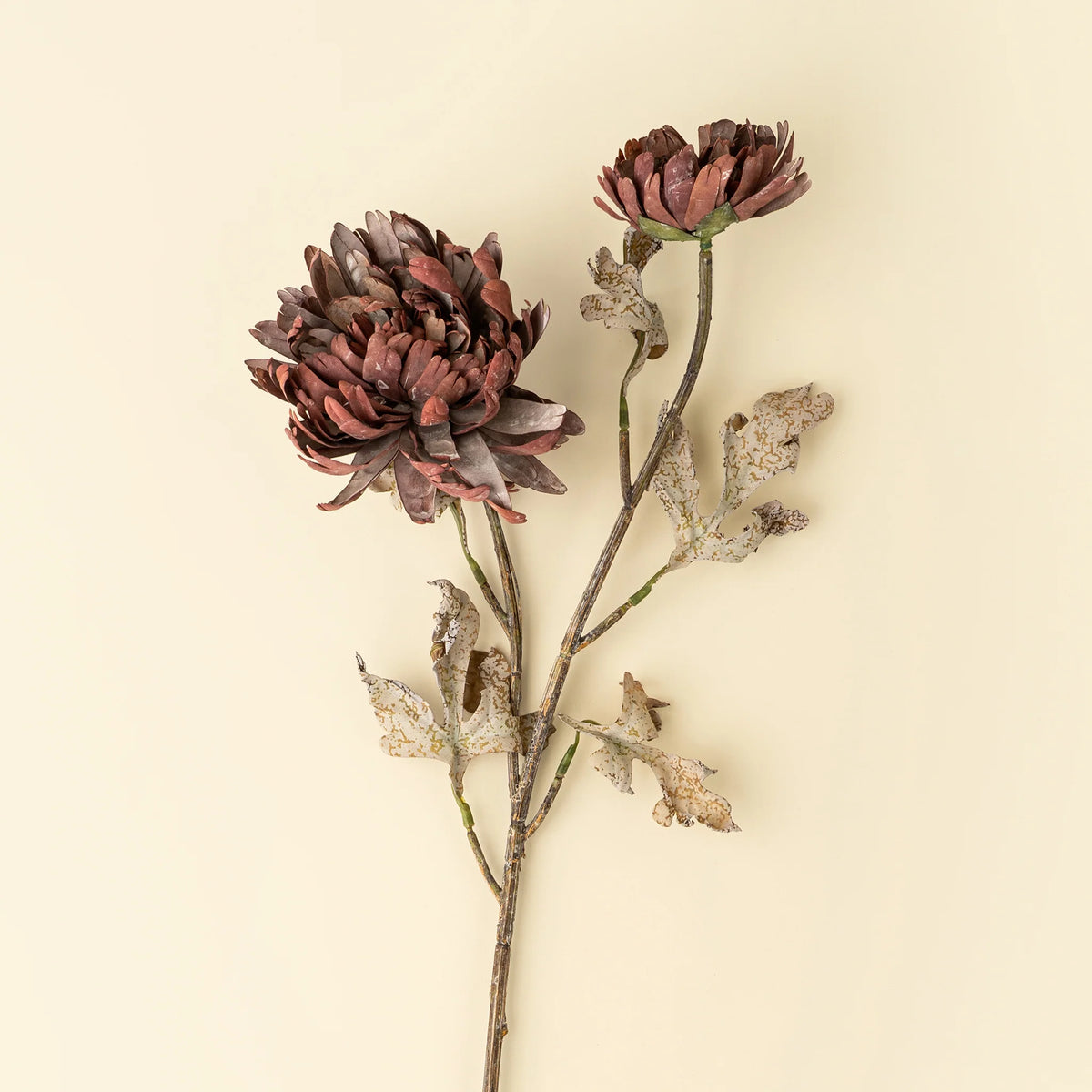 Tige de dahlia artificiel au toucher réaliste | Grand format | Bourgogne