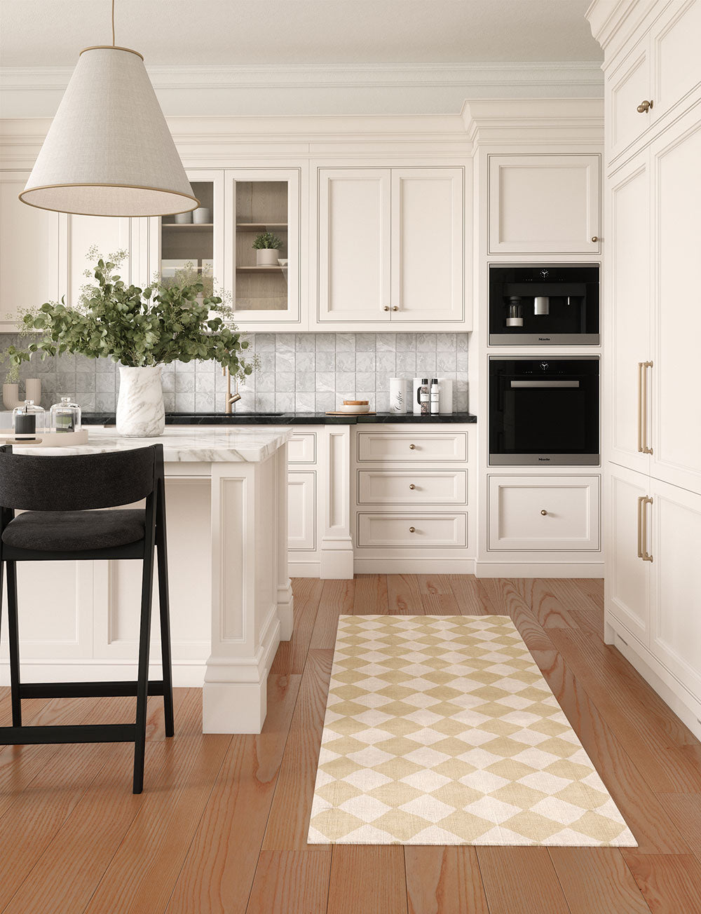 Tapis Trestres Naturel & Ivoire | Motif Marocain à Carreaux