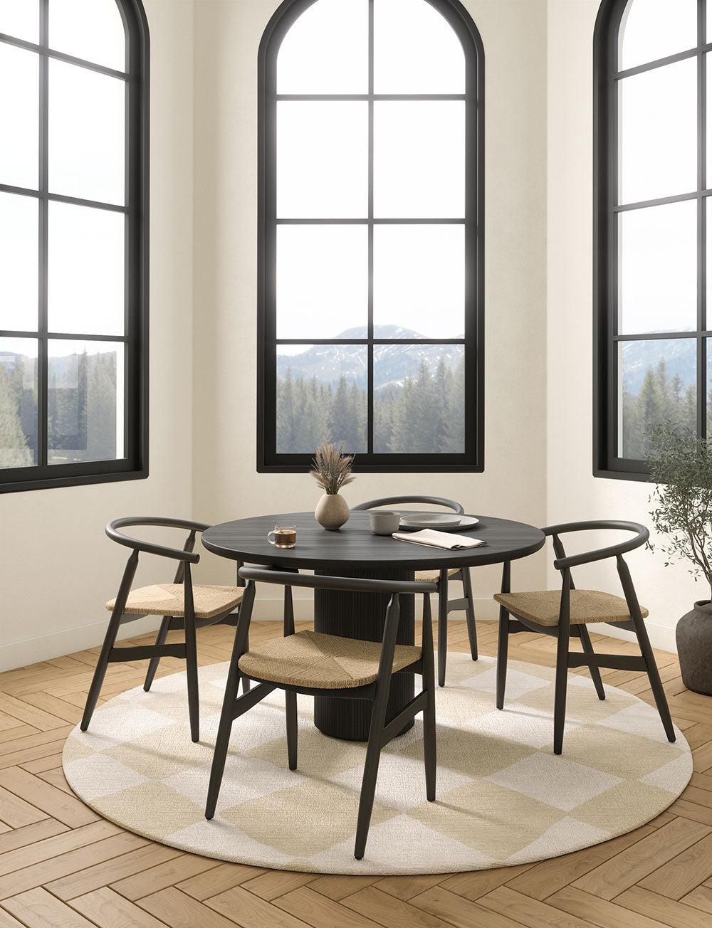 Tapis Trestres Naturel & Ivoire | Motif Marocain à Carreaux