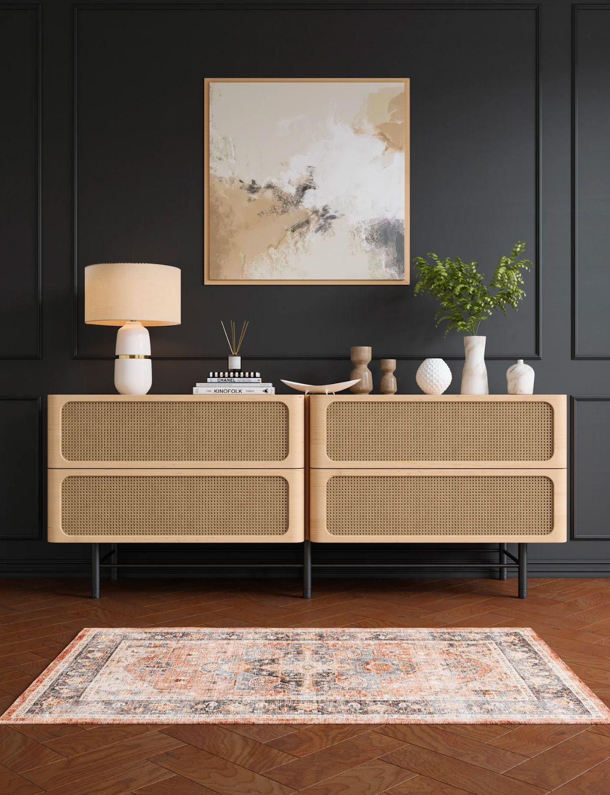 Tapis Riverra – Terracotta Noir