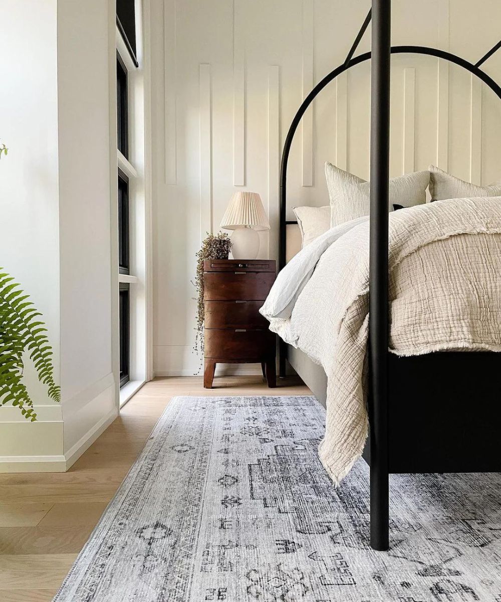 Tapis Kyra argent, gris et blanc | Motif d’inspiration persane